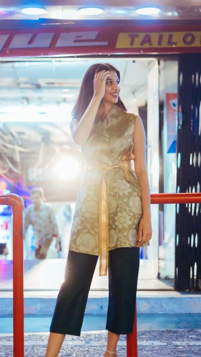 Green Brocade Kurta