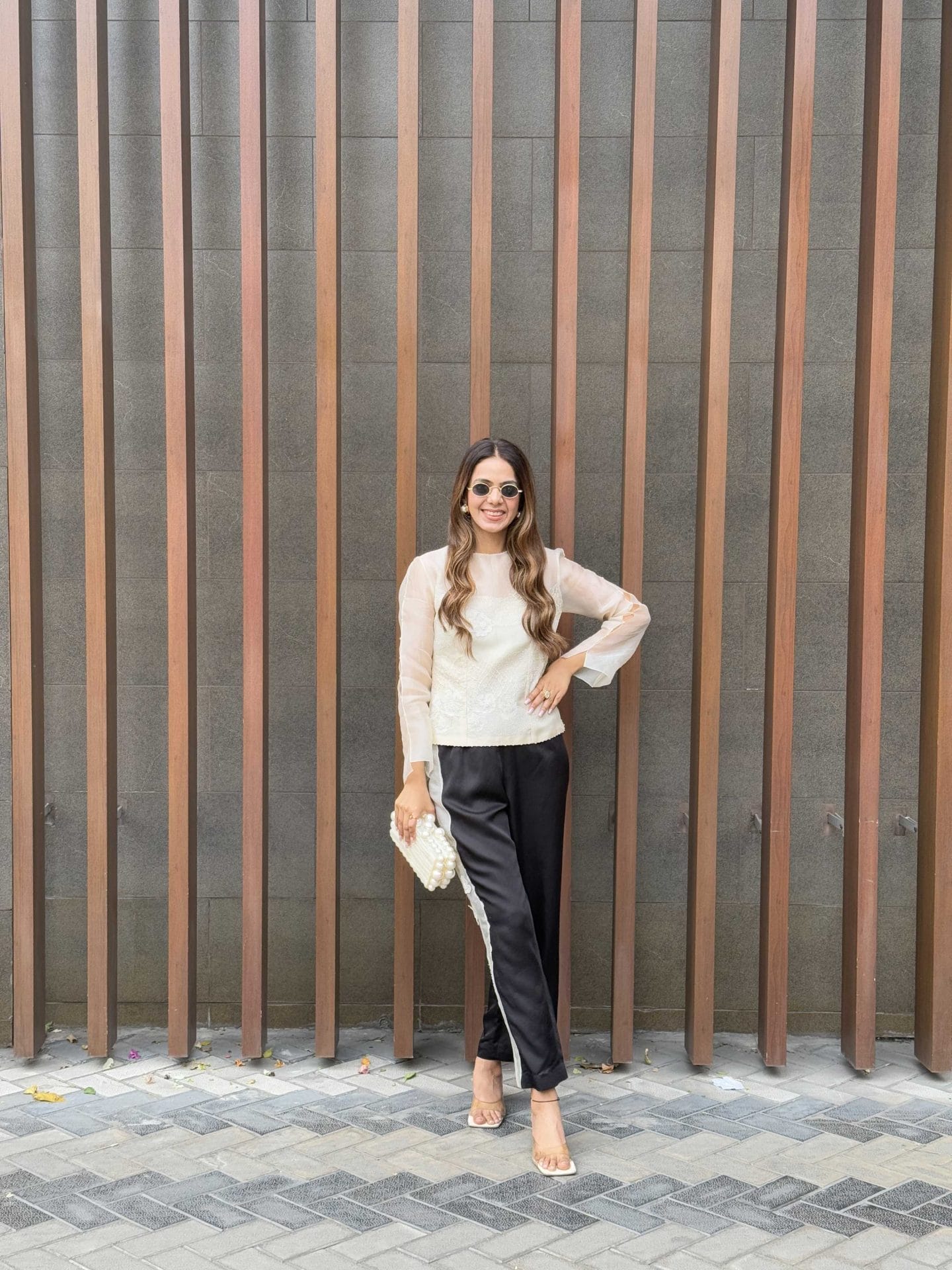 White Organza Top With Pant