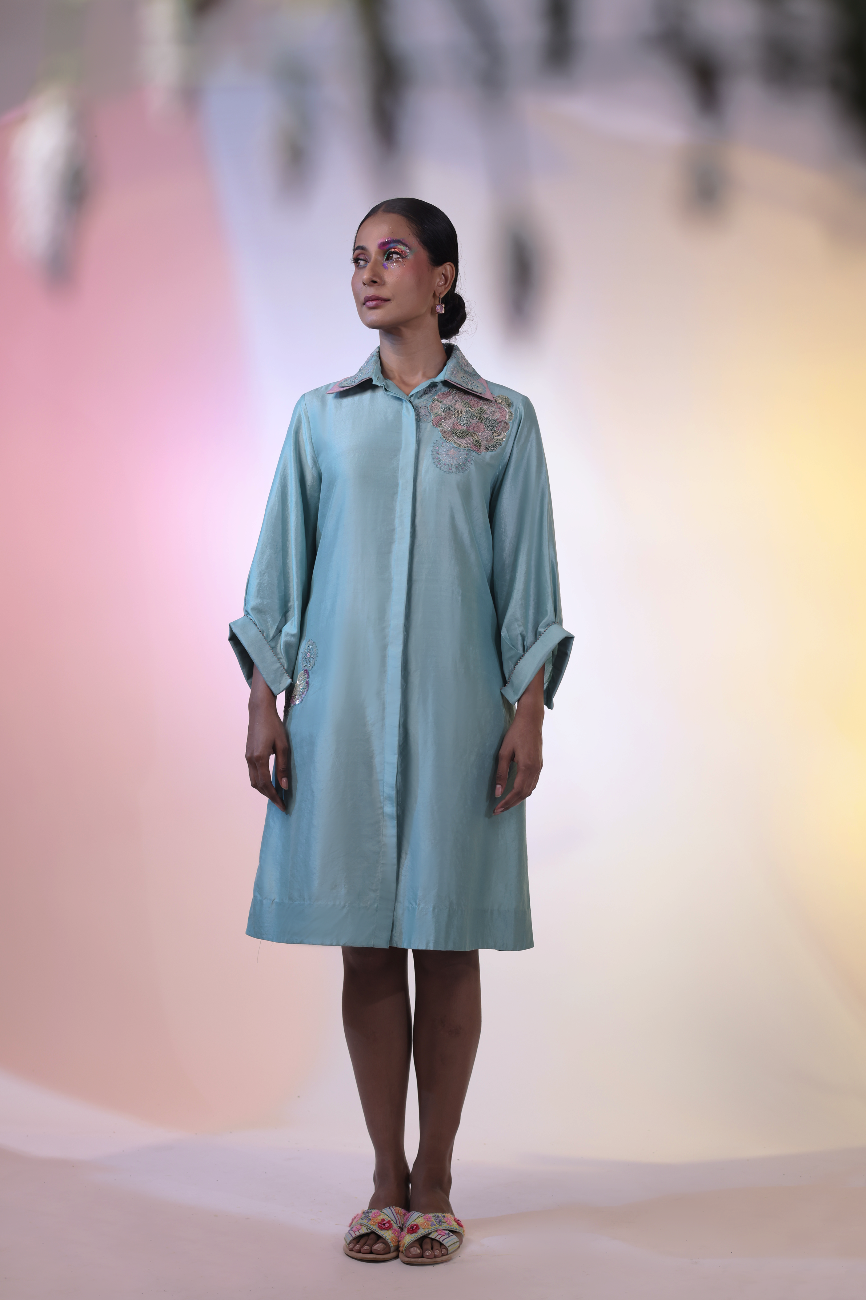 Blue Silk Dress