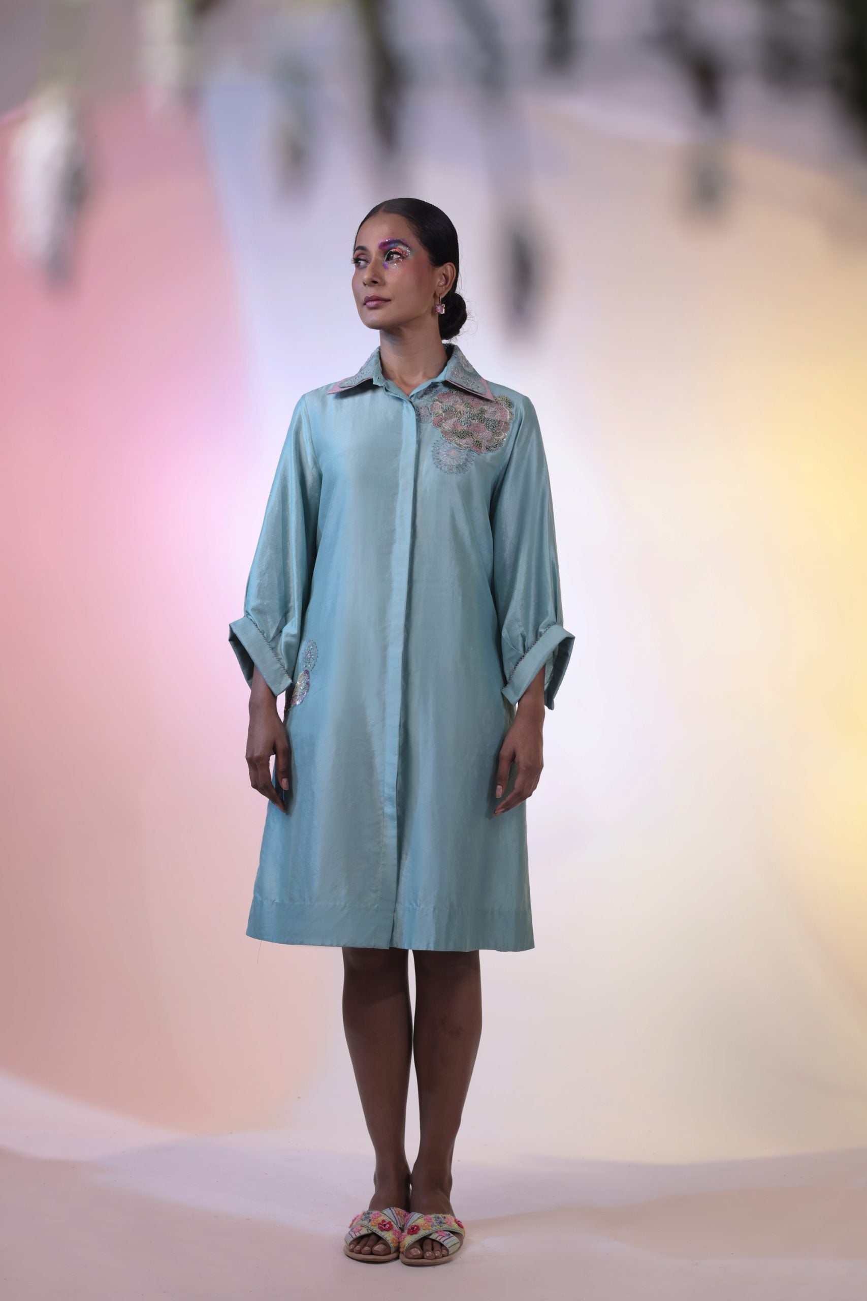Blue Silk Dress