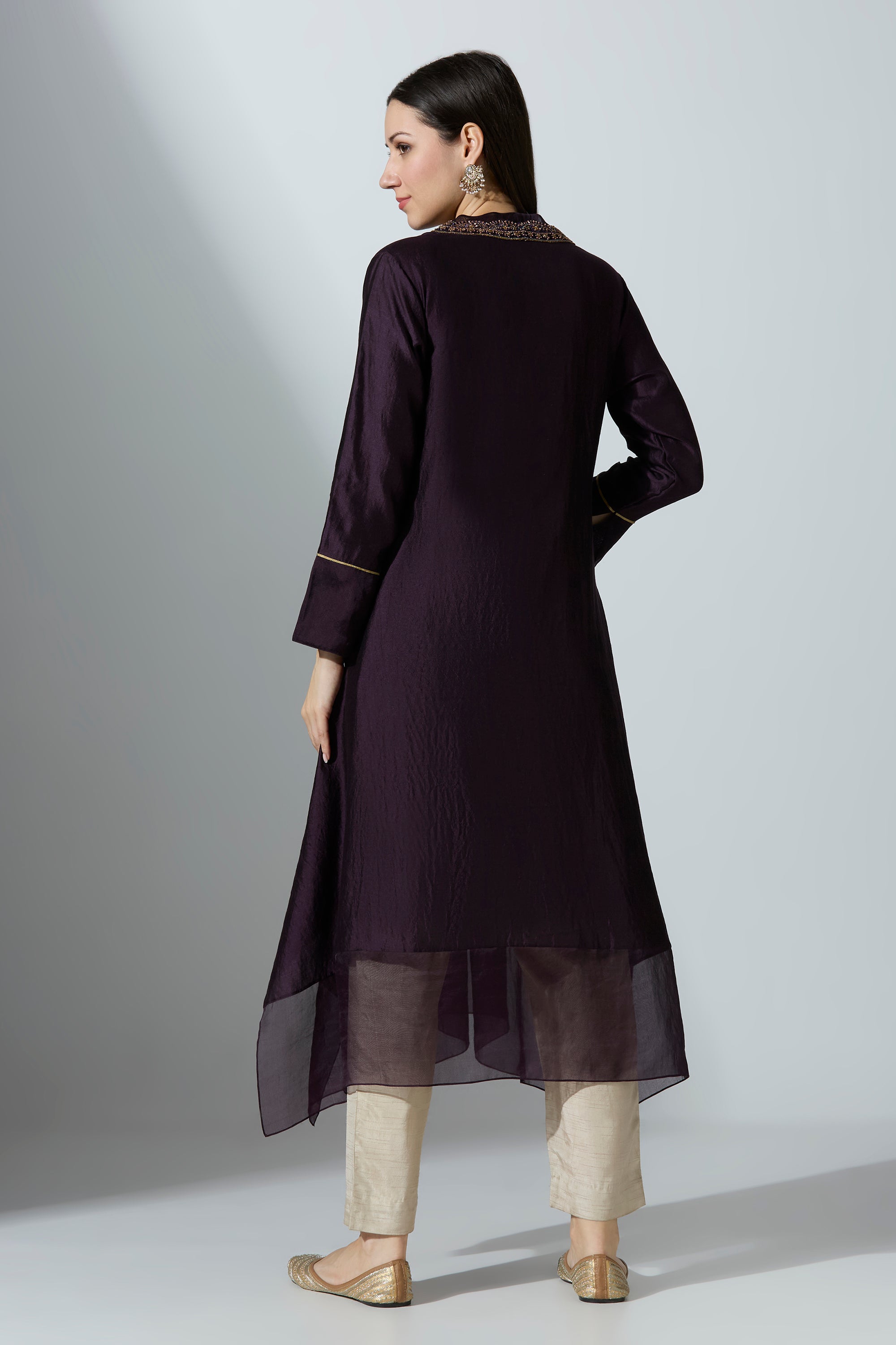Purple Silk Kurta