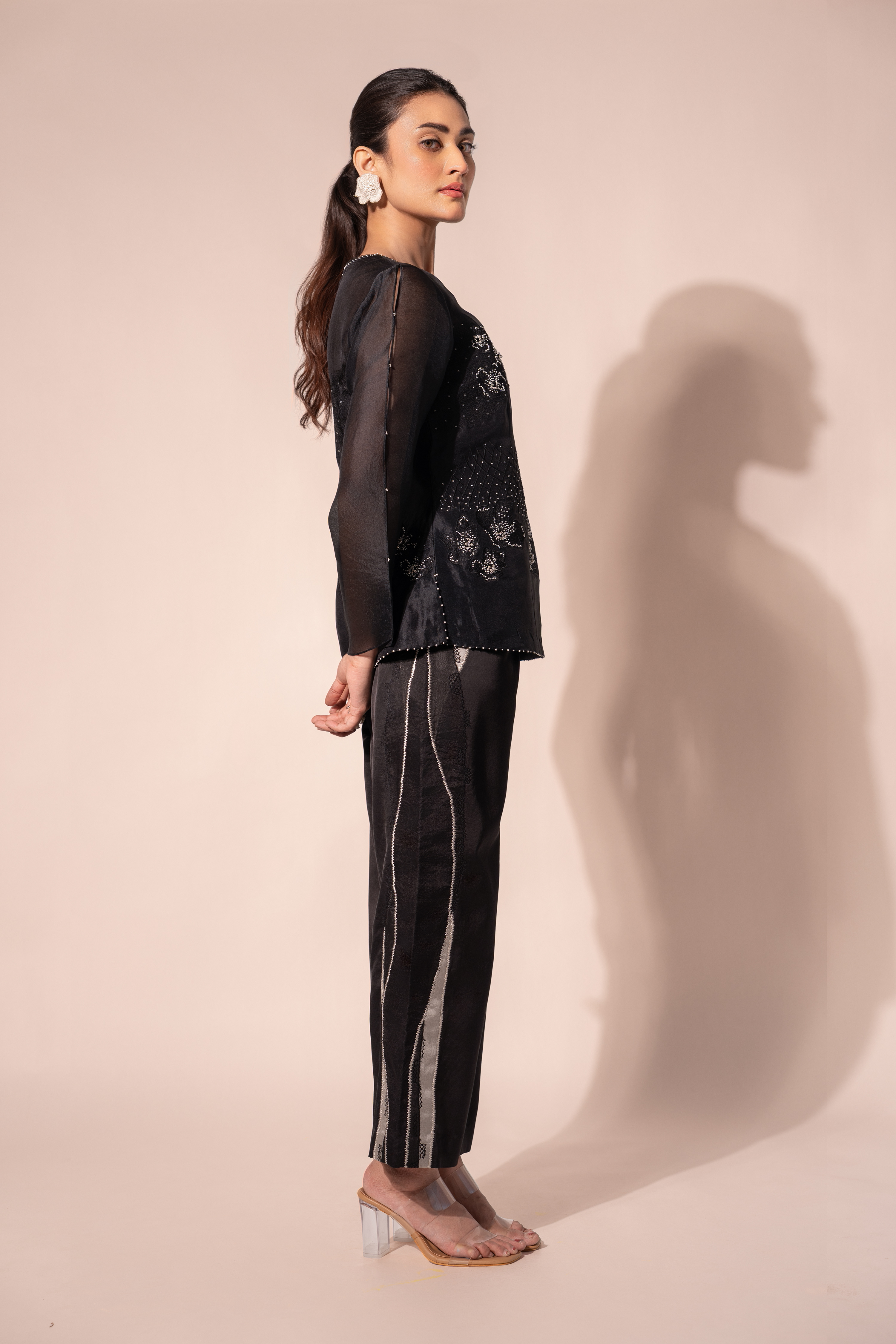 Black WaveBorne Organza Top
