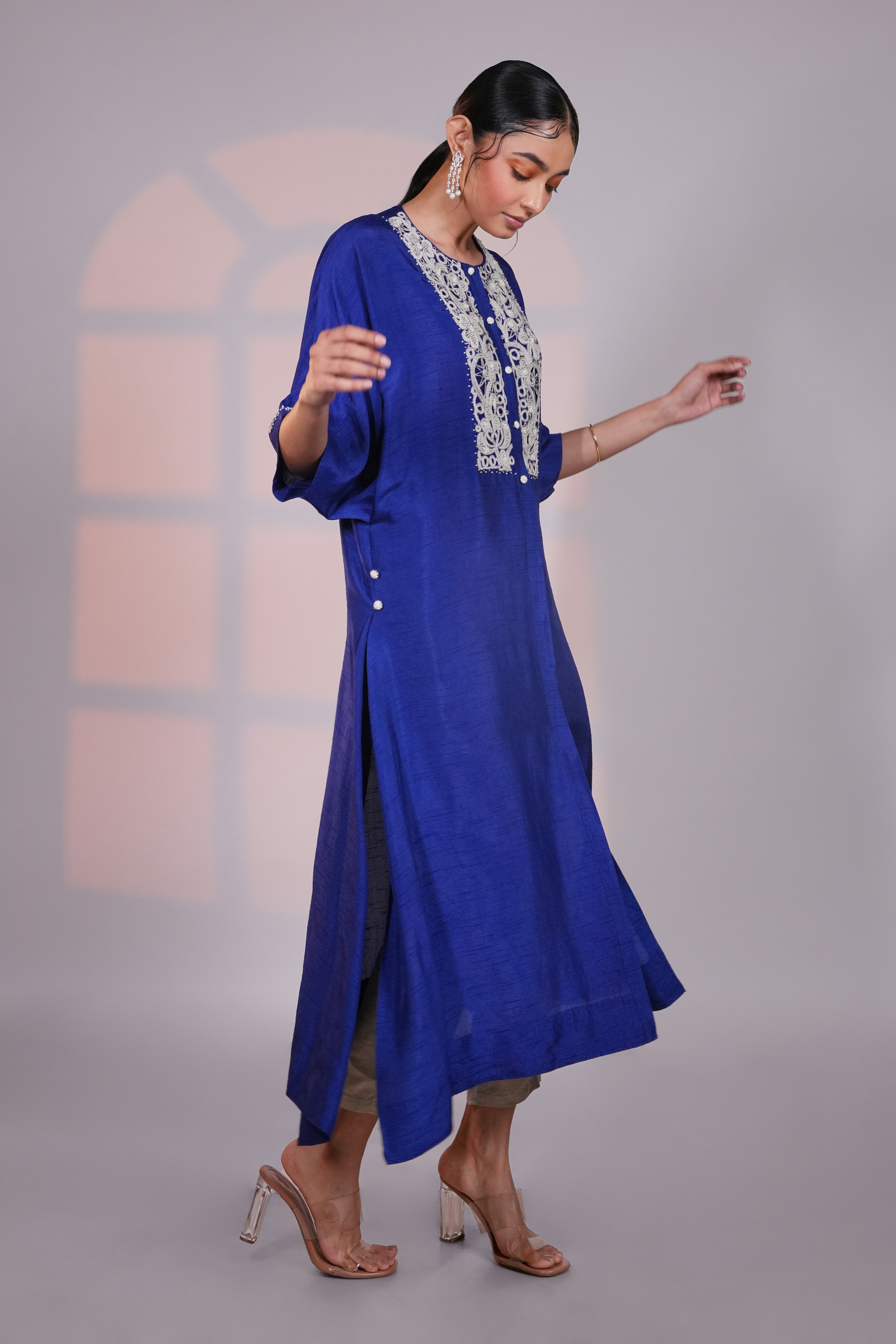 Blue Silk Kurta