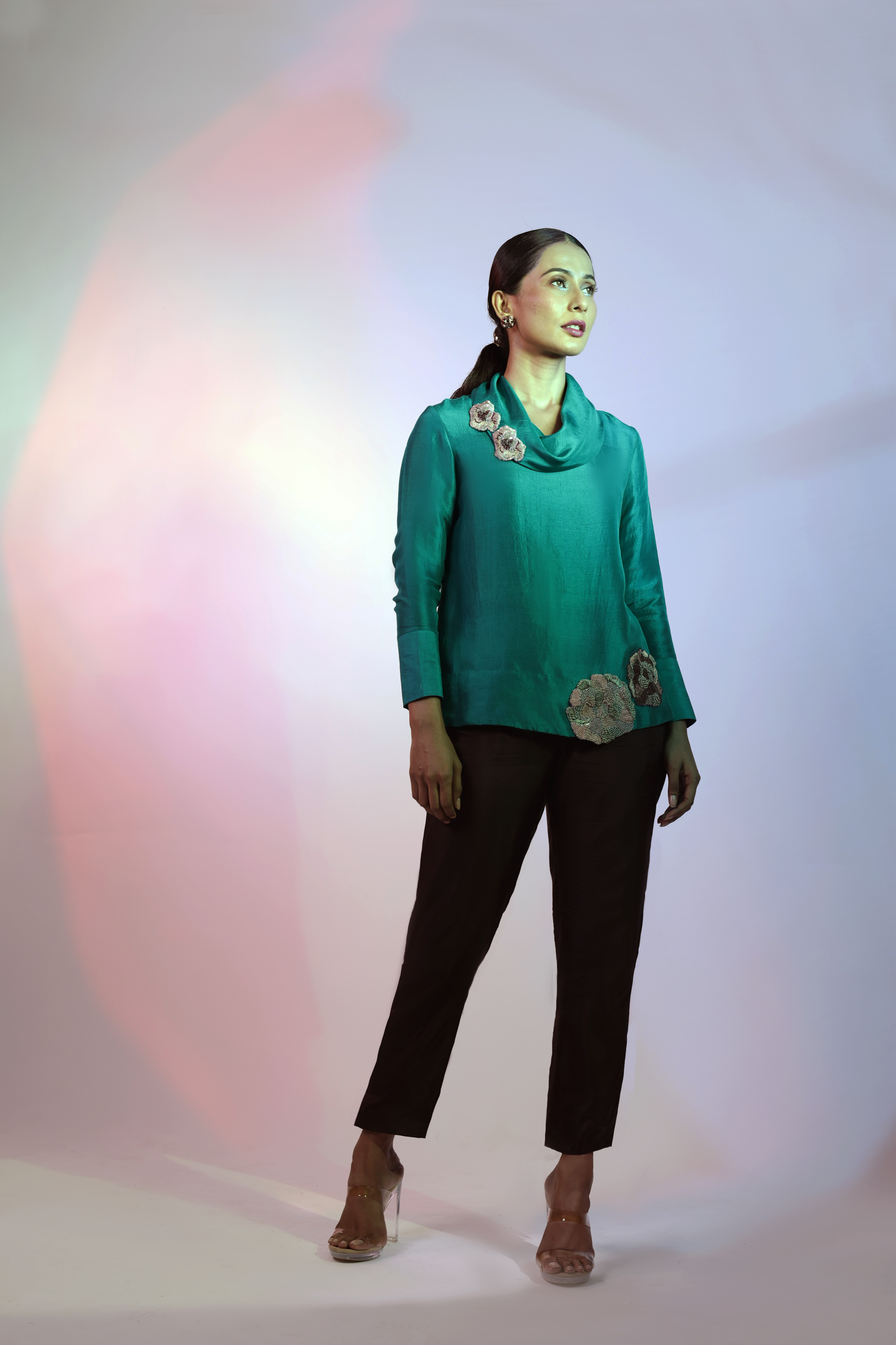 Blue Silk Top