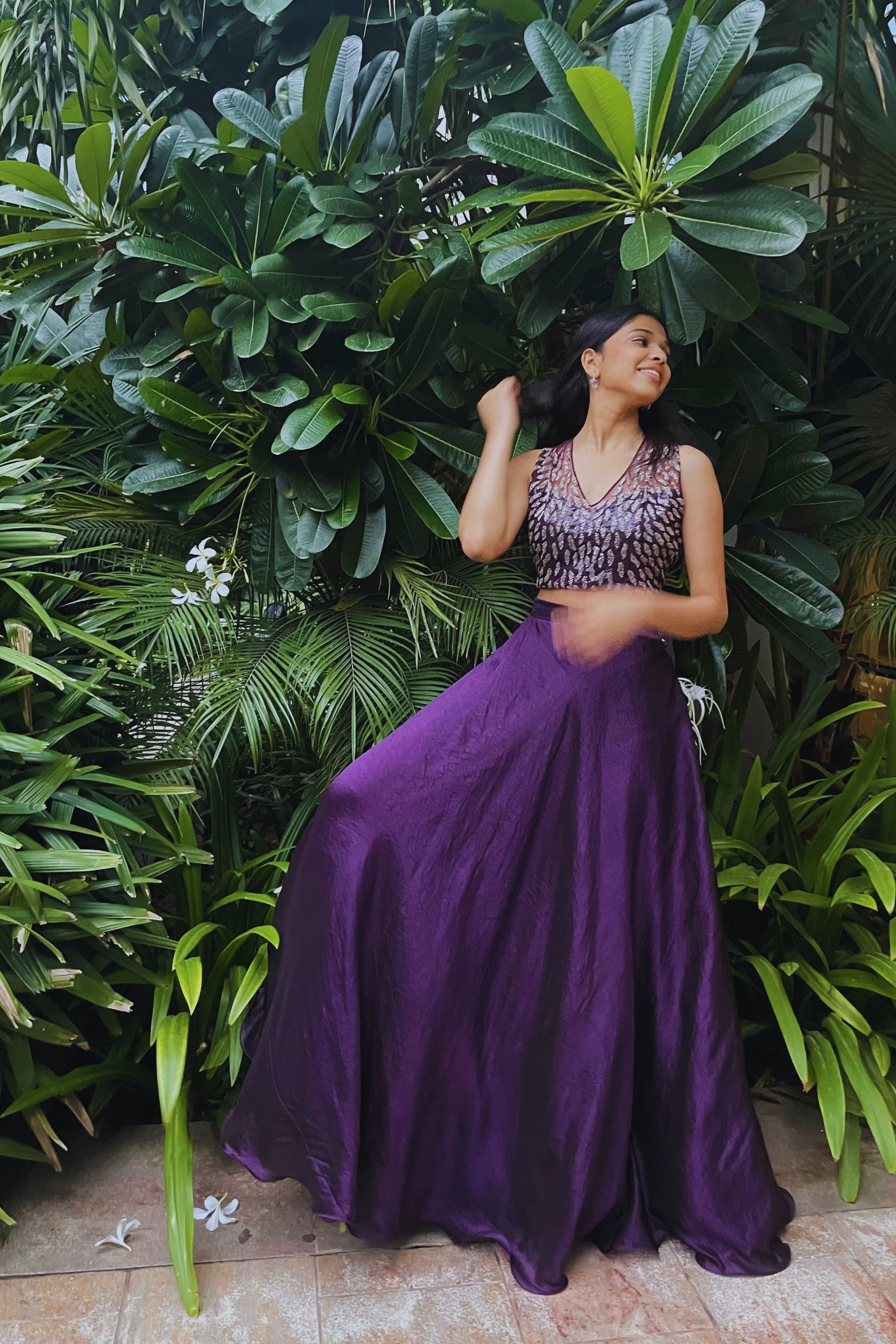 Purple Silk Skirt