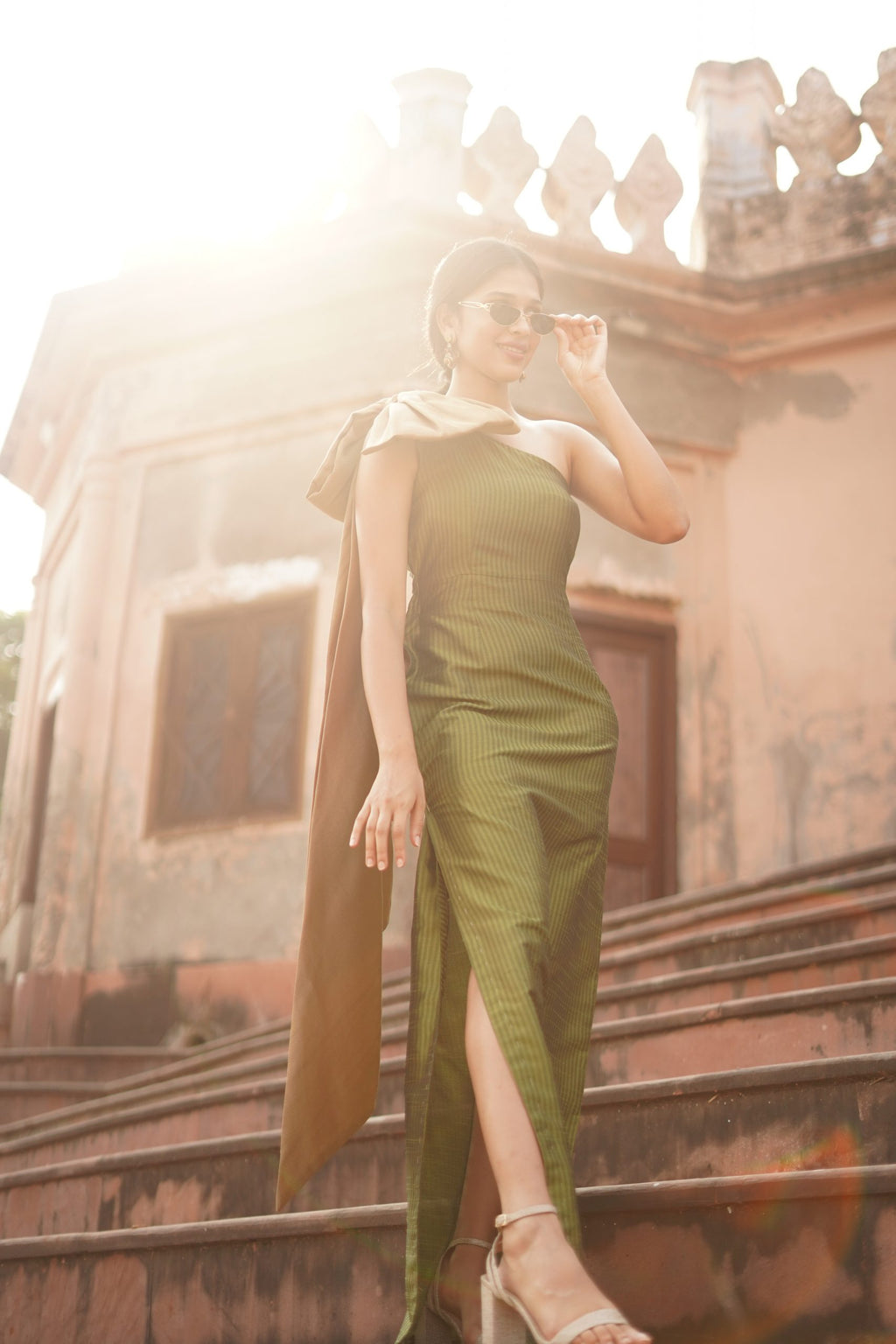 Green Brocade Dress