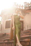 Green Brocade Dress