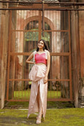 Pink Cotton Top With Skirt