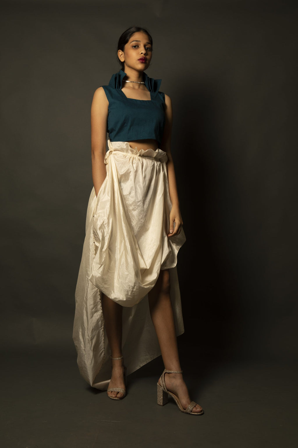 White Summer Silk Skirt With Top