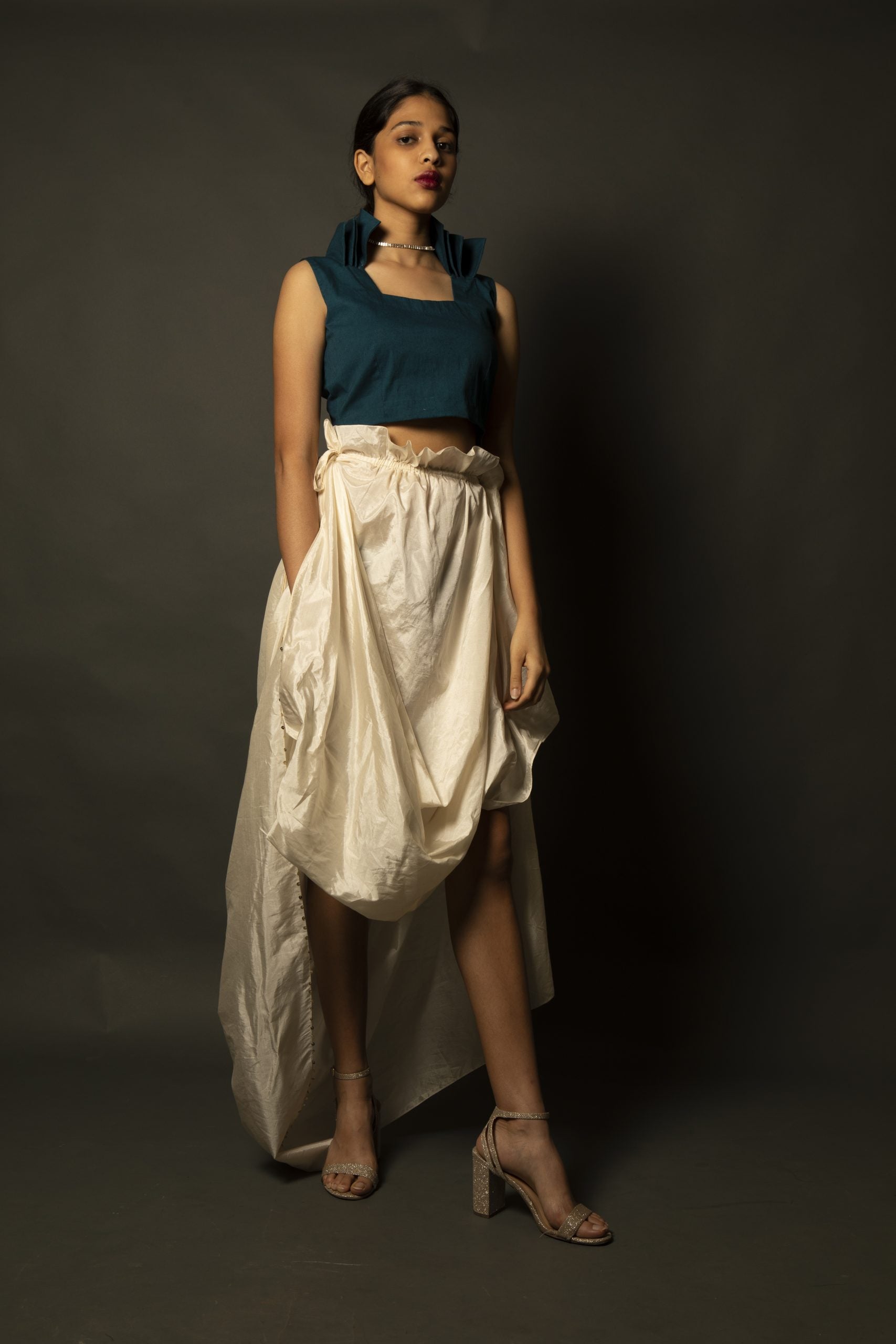 White Summer Silk Skirt With Top