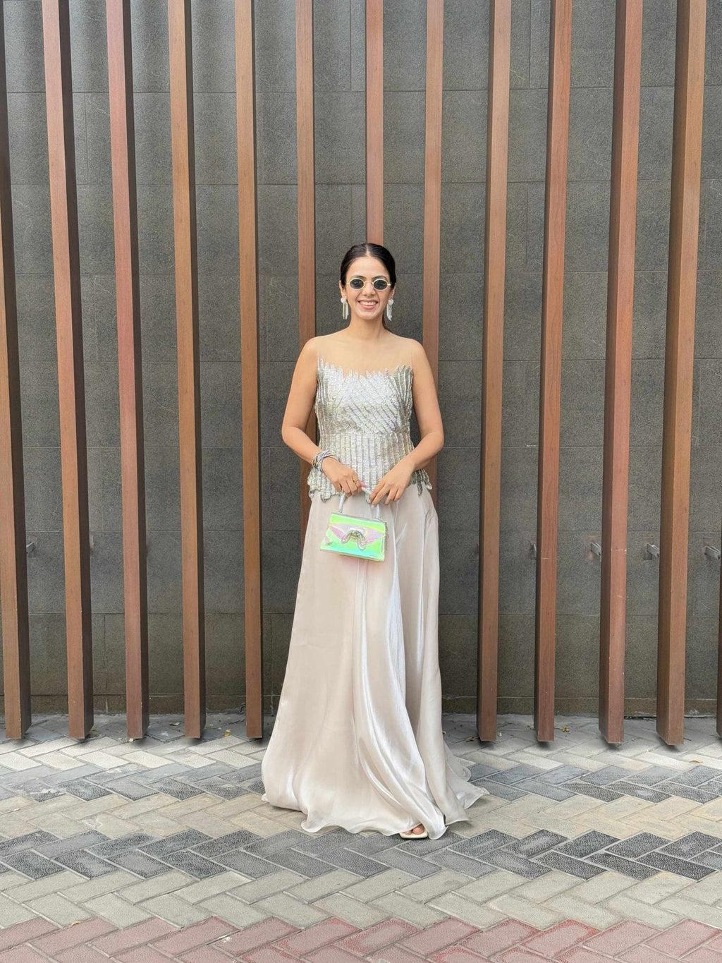 Silver Katdana Top With Skirt