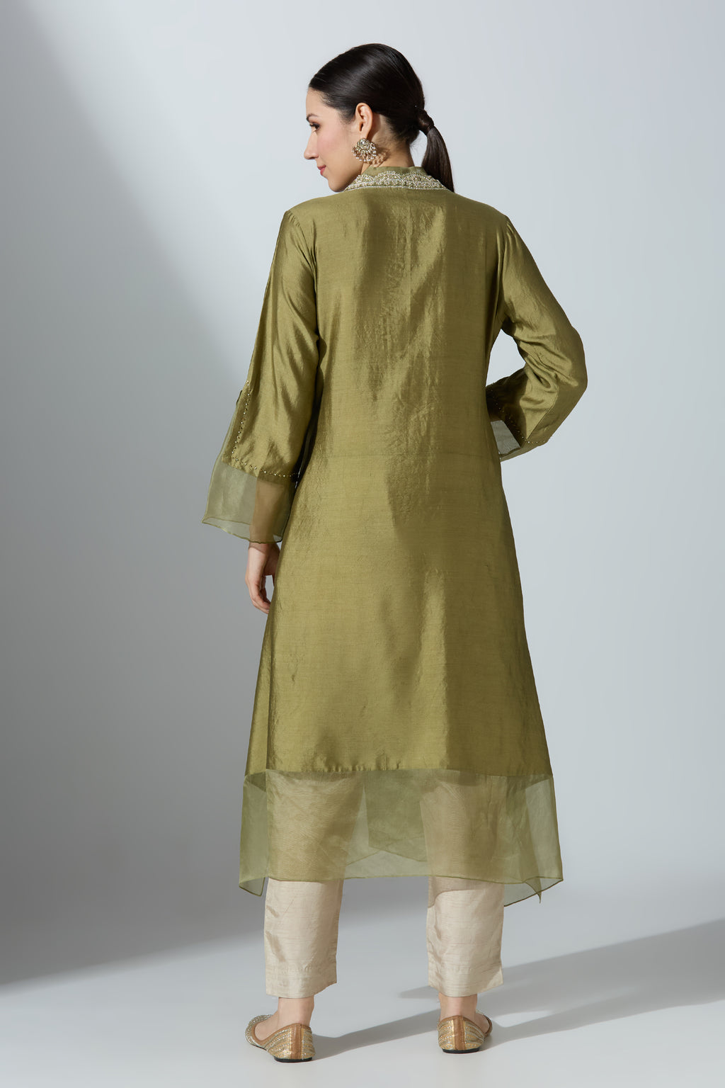 Green Silk Kurta
