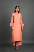 Pink Organza Kurta With Pant and Dupatta