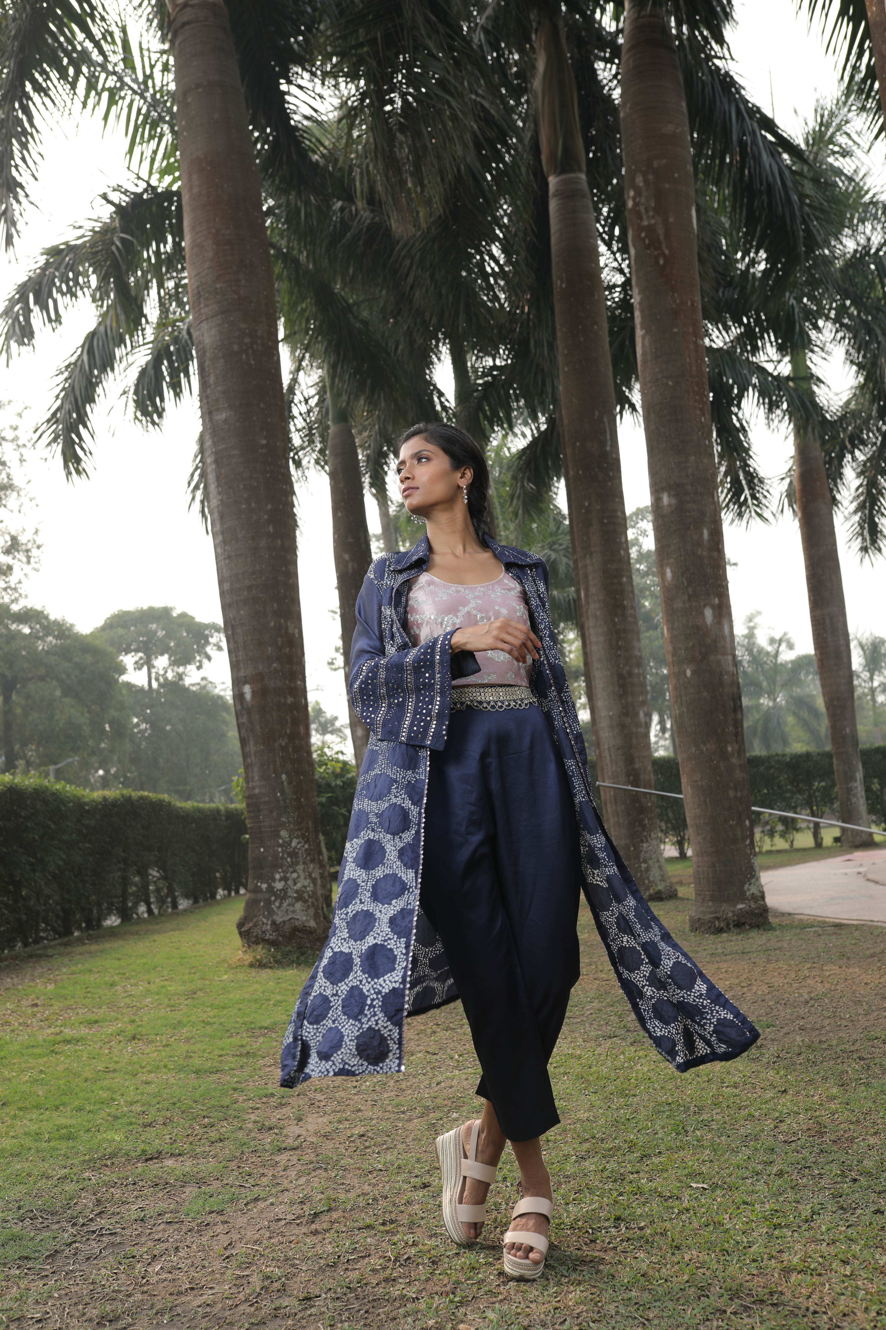 Pink Bandhej Top With Pant and Jacket