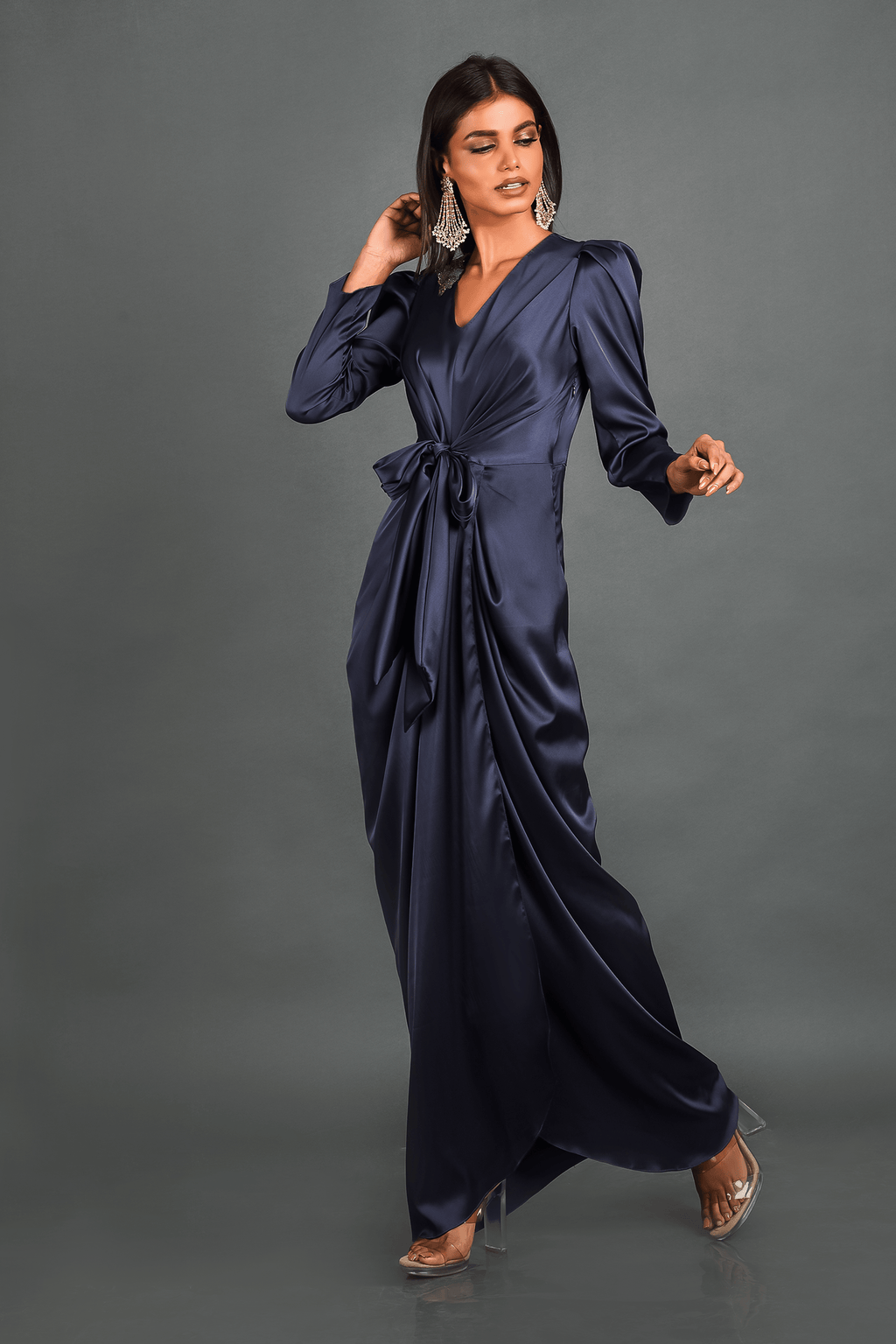 Blue Satin Dress