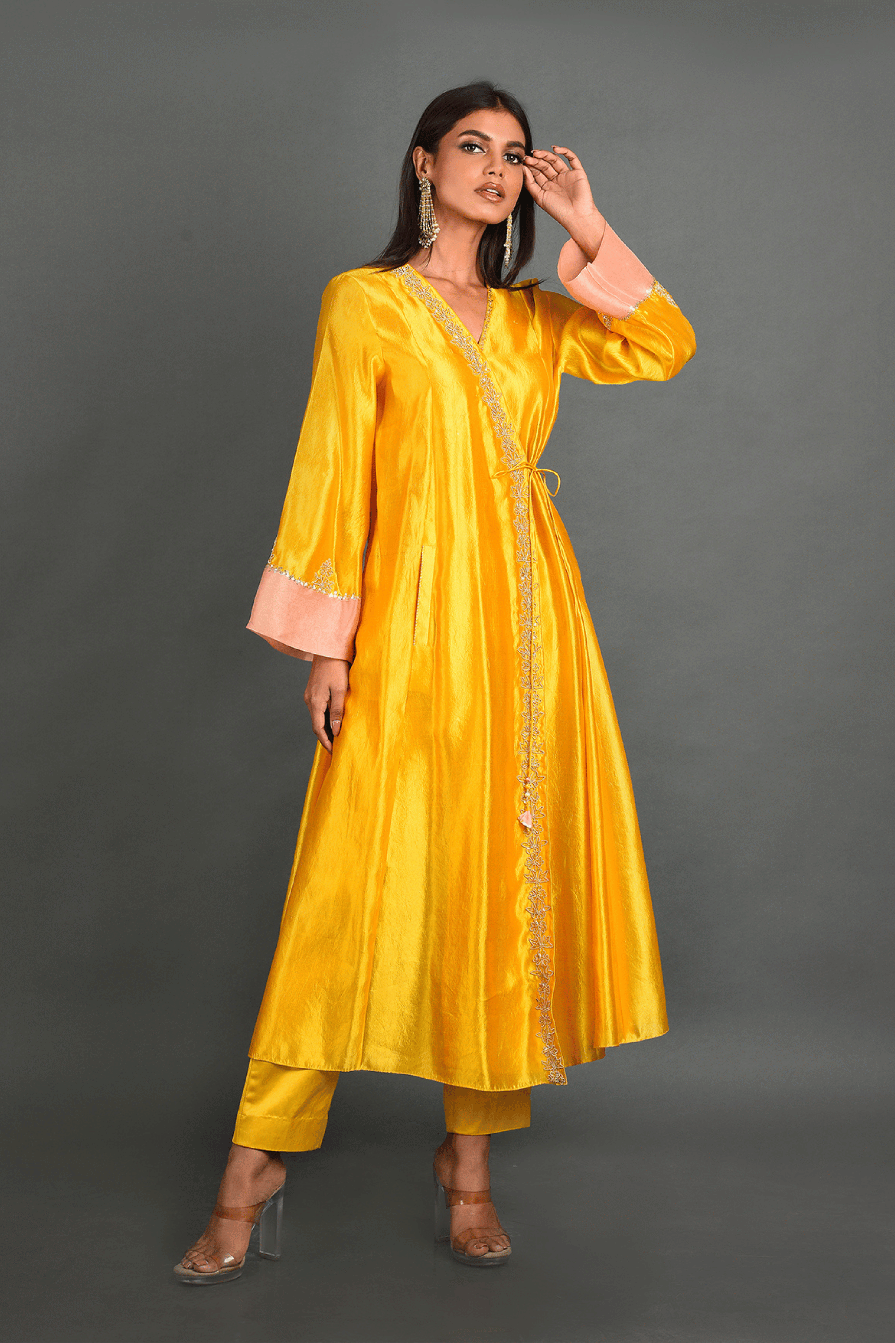 Yellow Silk Kurta With Pant