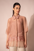 Peach Wave Organza Shirt