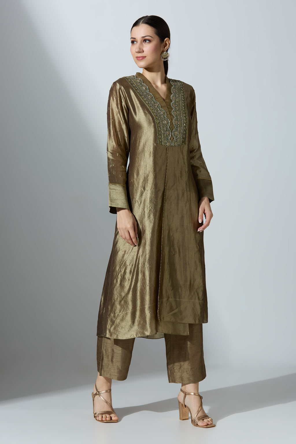 Green Silk Kurta