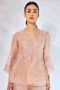 Peach Wave Peplum Top