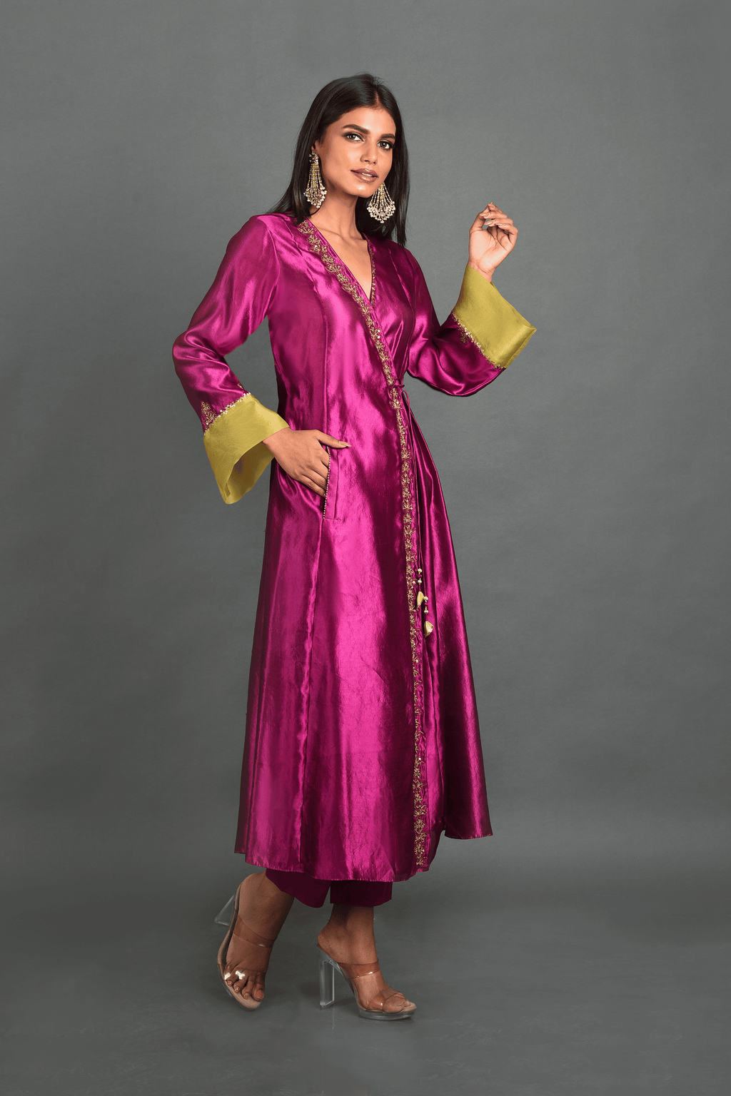 Pink Silk Kurta With Pant