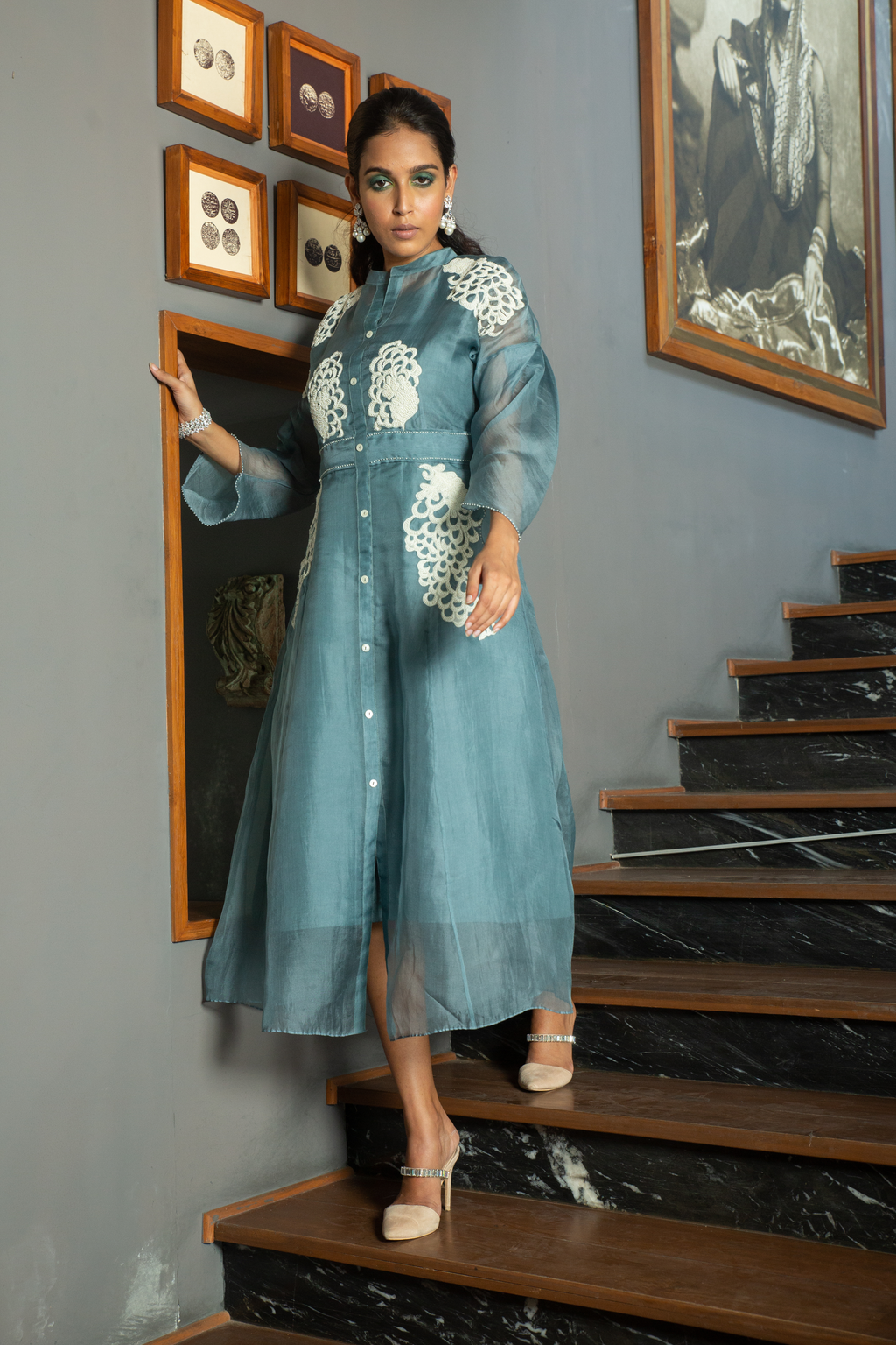 Blue Organza Dress