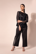 Black WaveBorne Organza Top