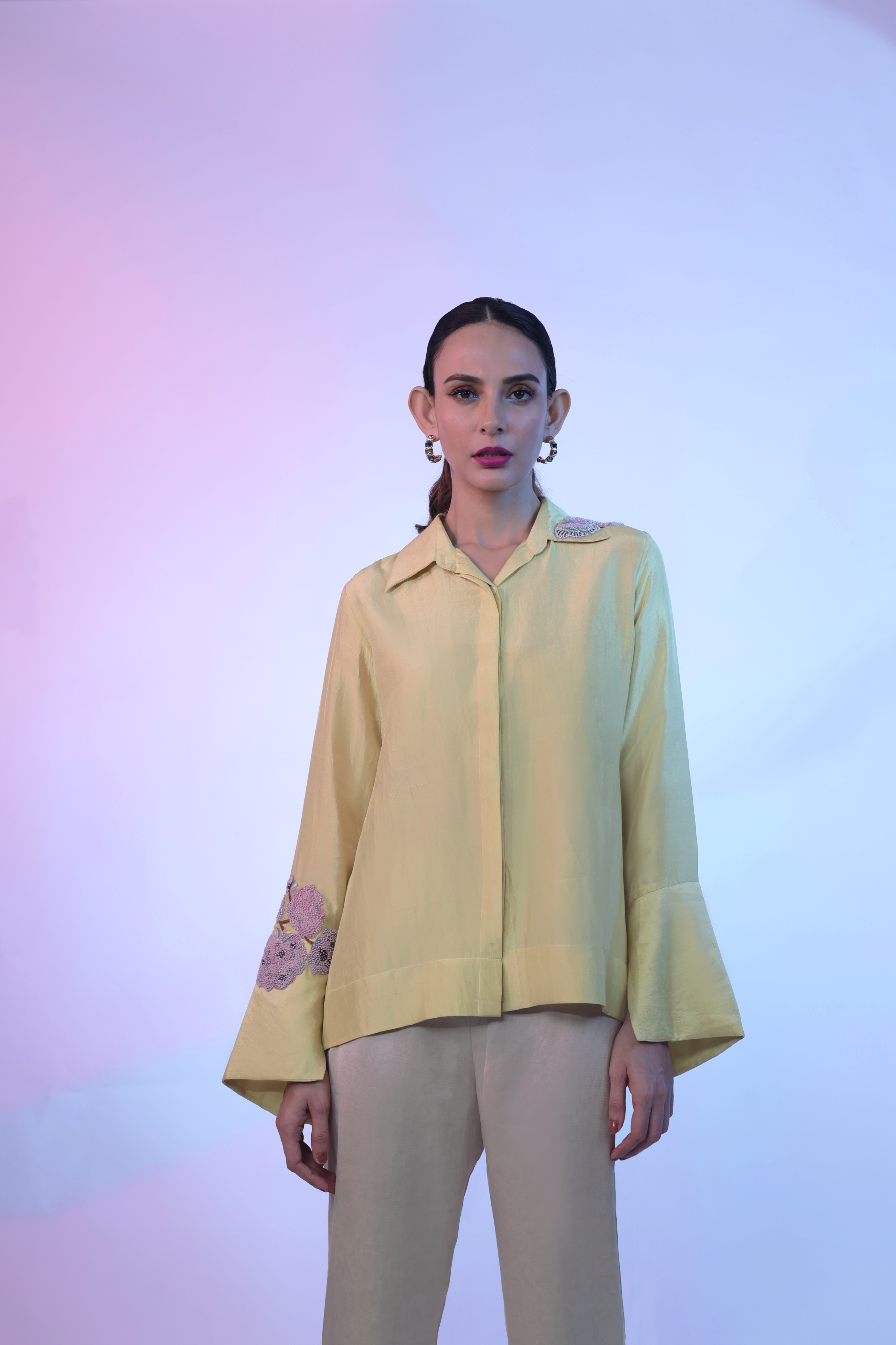 Yellow Silk Shirt