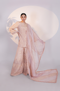 Peach Tissue Kurta Set