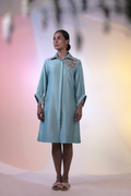 Blue Silk Dress