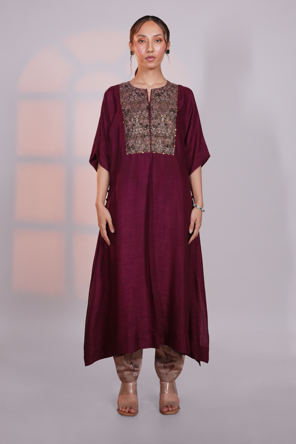 Plum Reglan Silk Kurta