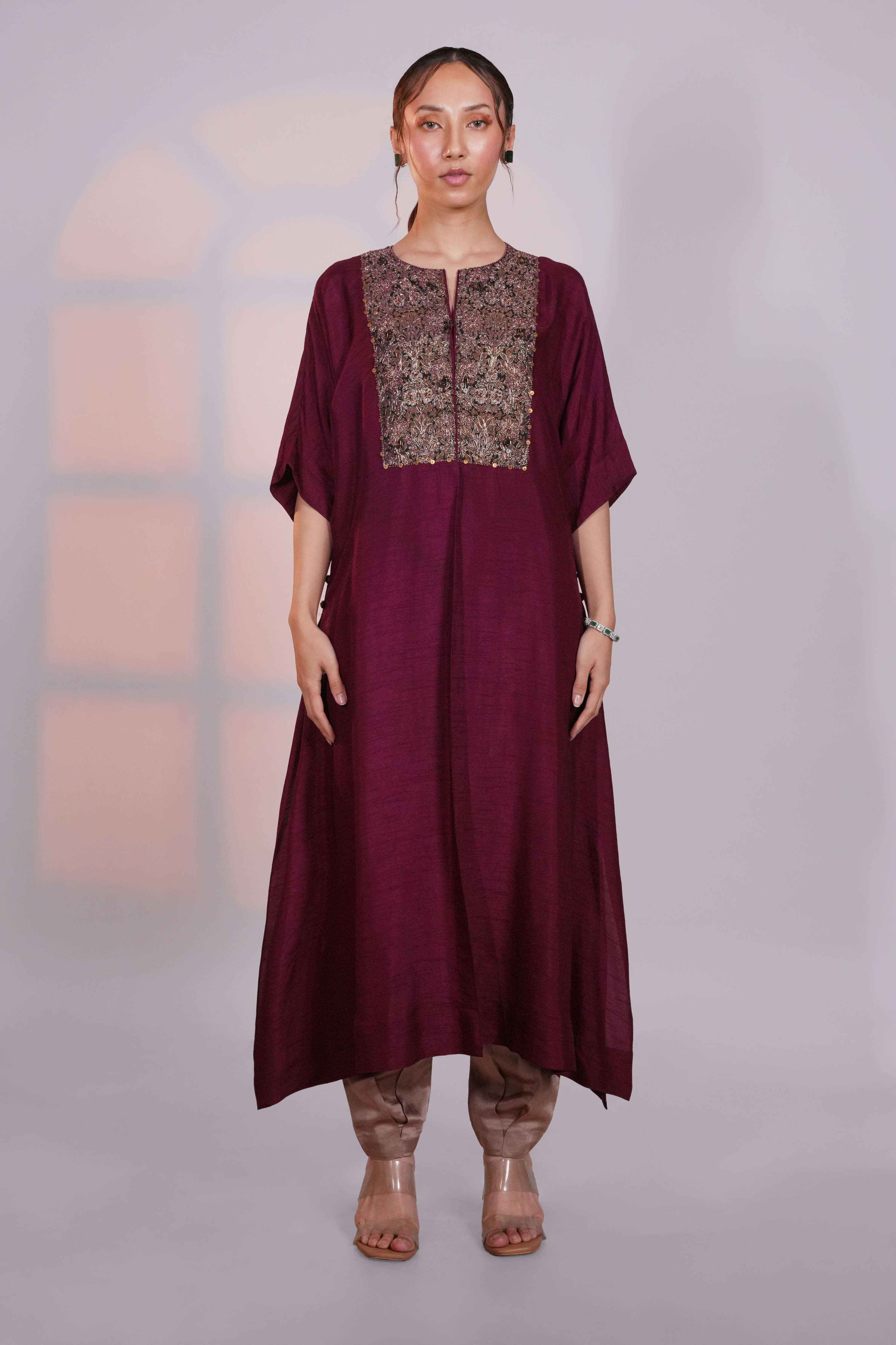 Plum Reglan Silk Kurta