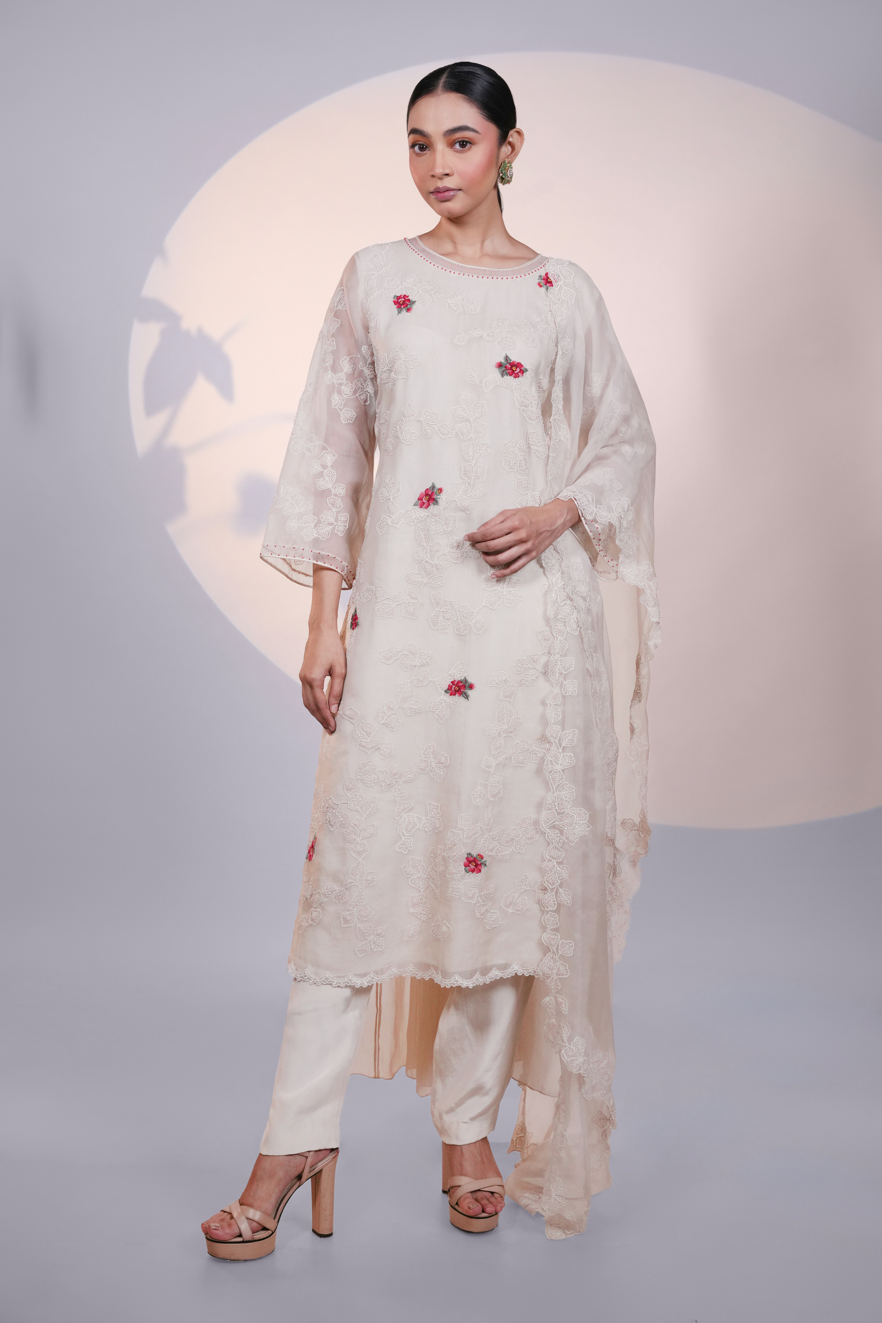 White Back Kali Kurta