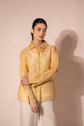Yellow Afloat Organza Shirt