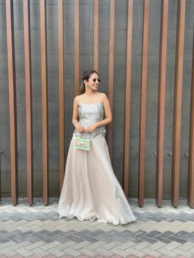 Silver Katdana Top With Skirt