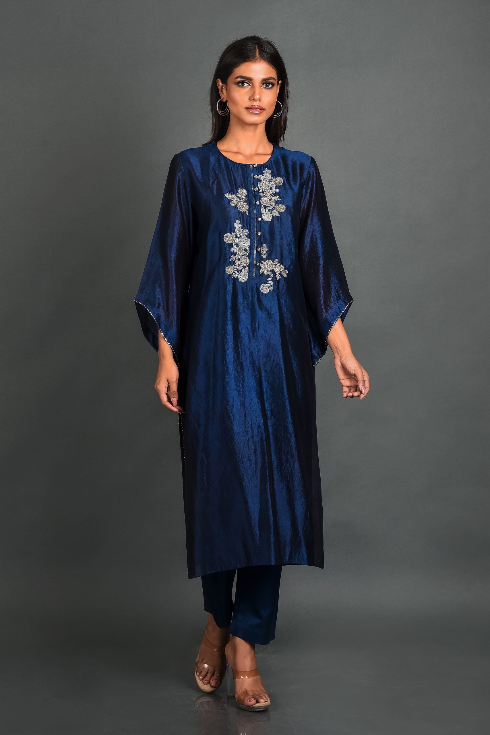 Blue Silk Kurta With Pant
