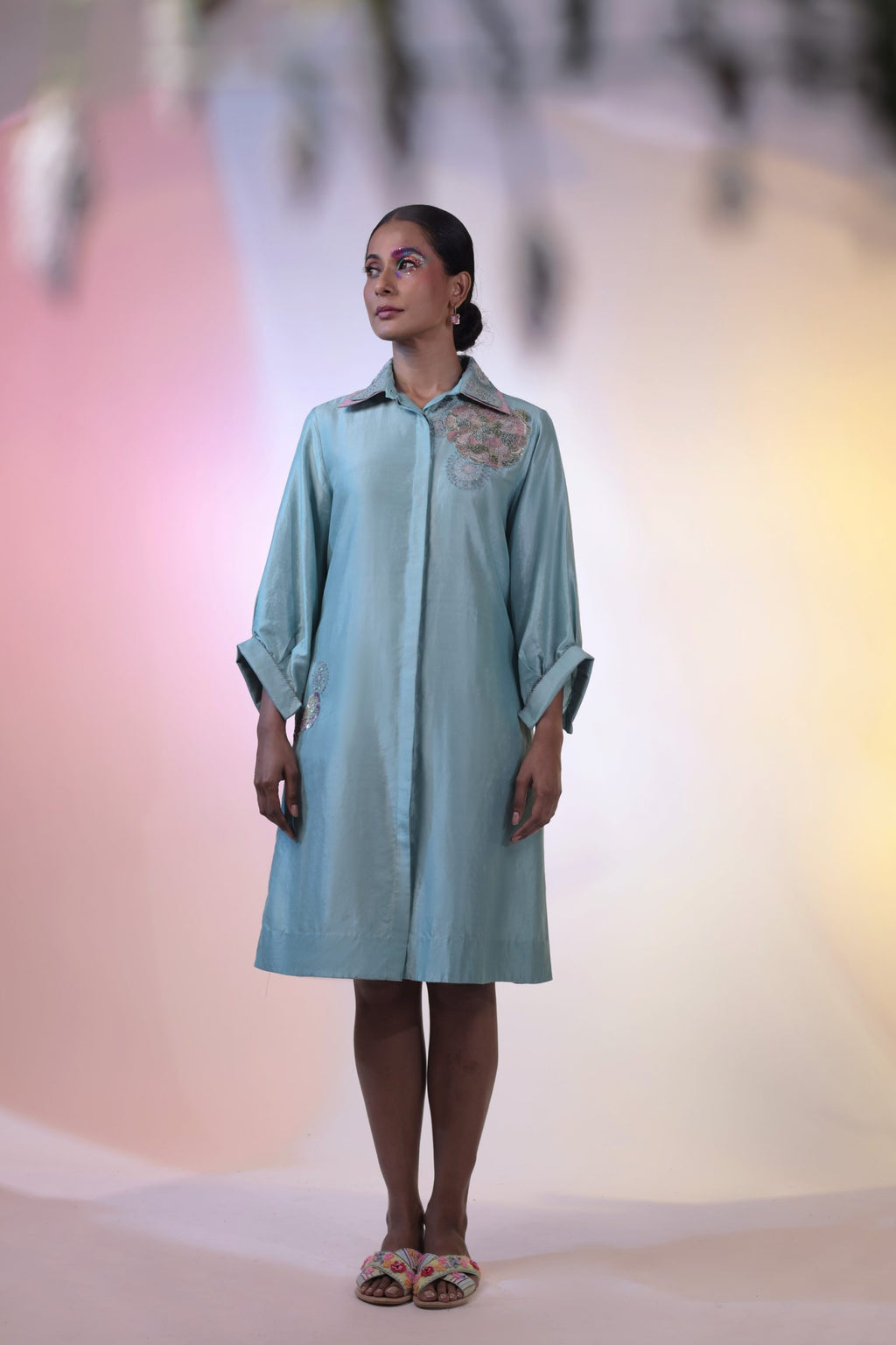 Blue Silk Dress