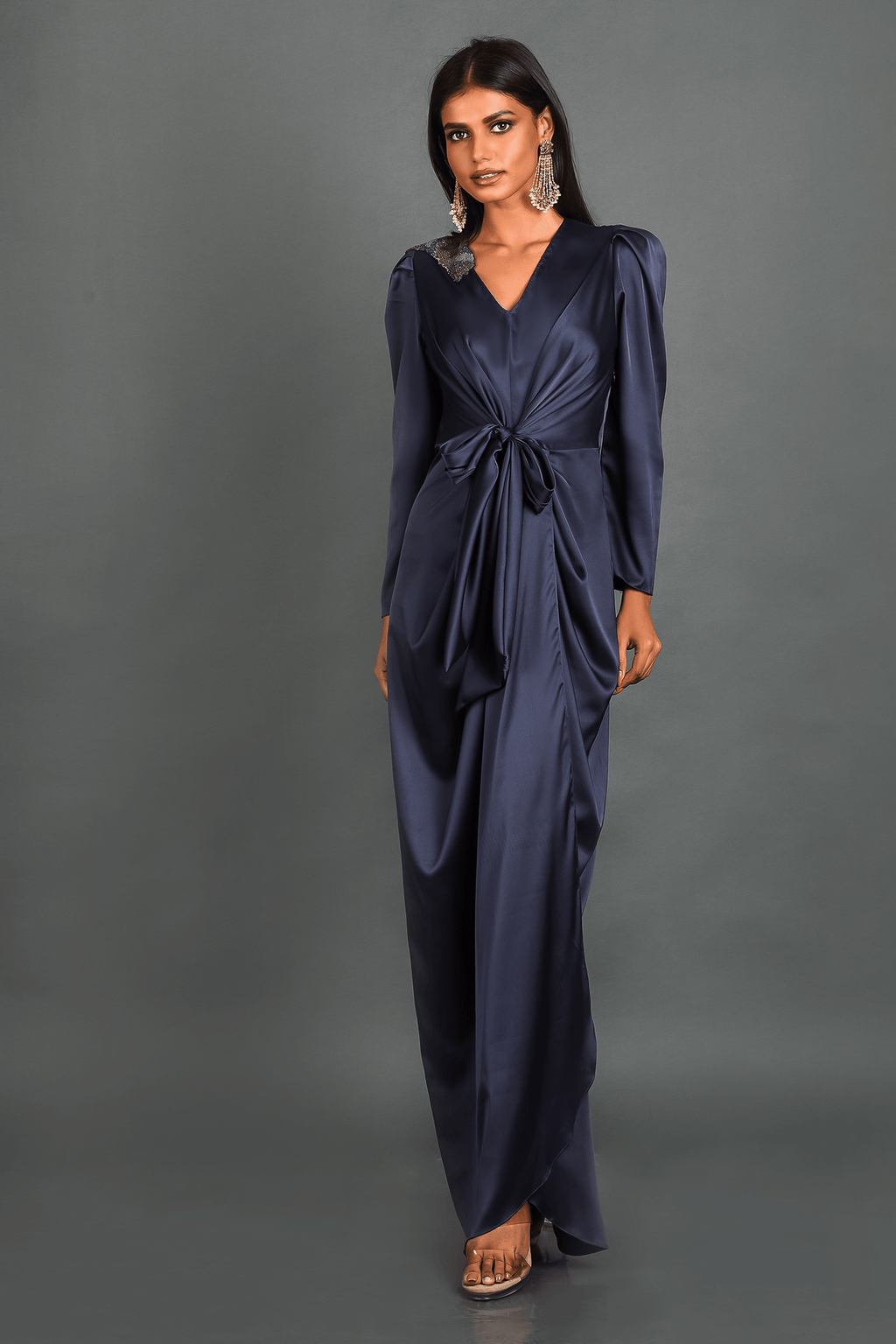 Blue Satin Dress