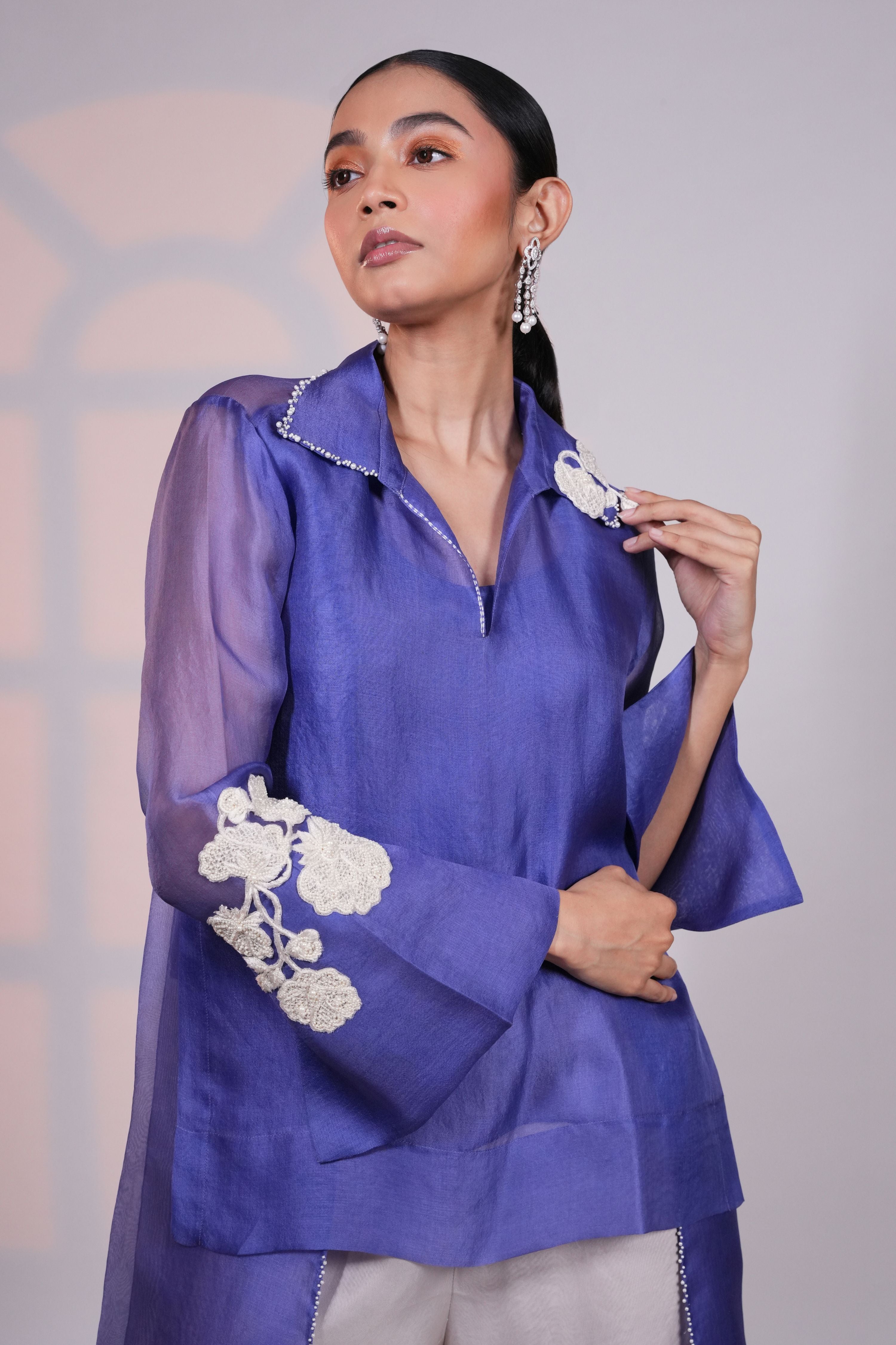 Purple Organza Shirt