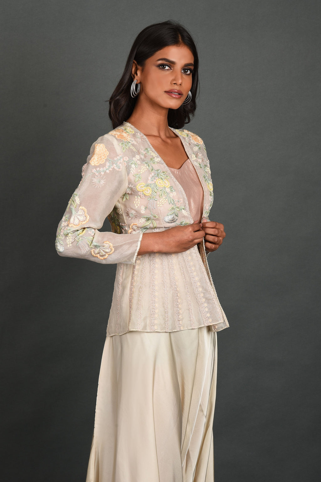 Star White Organza Jacket