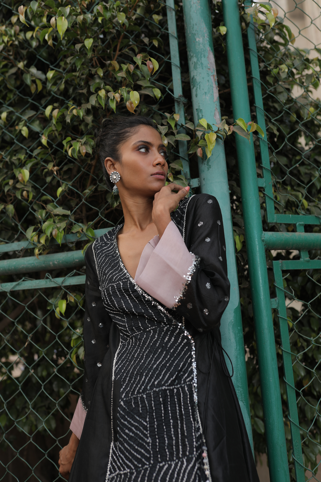 Black Silk Kurta
