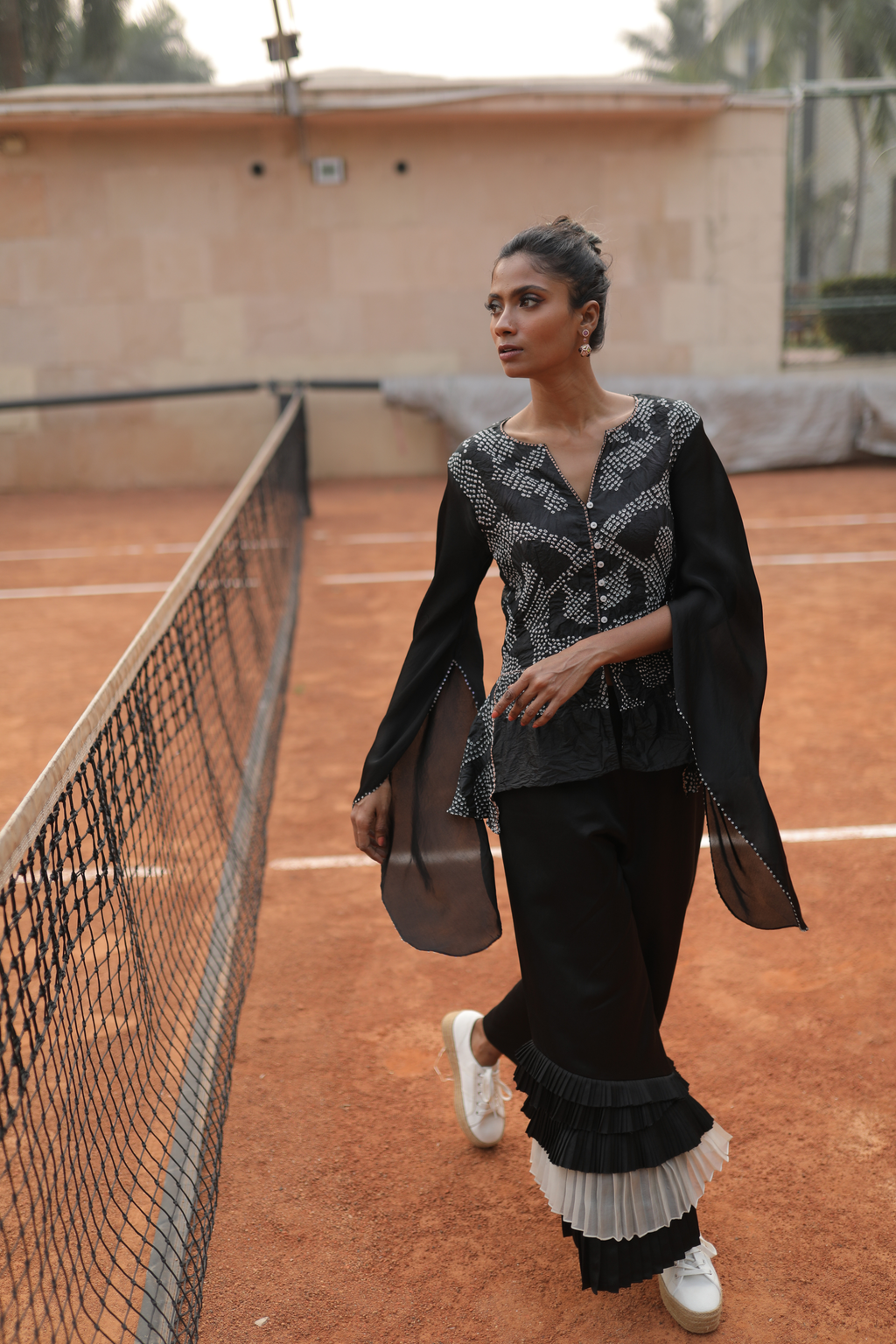 Black Bandhej Top