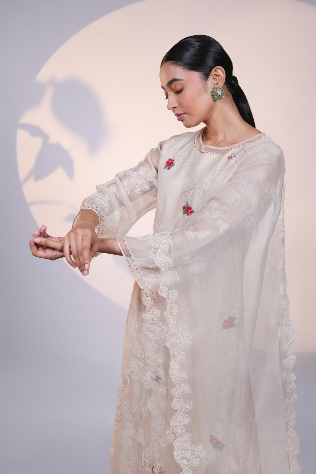 White Back Kali Kurta
