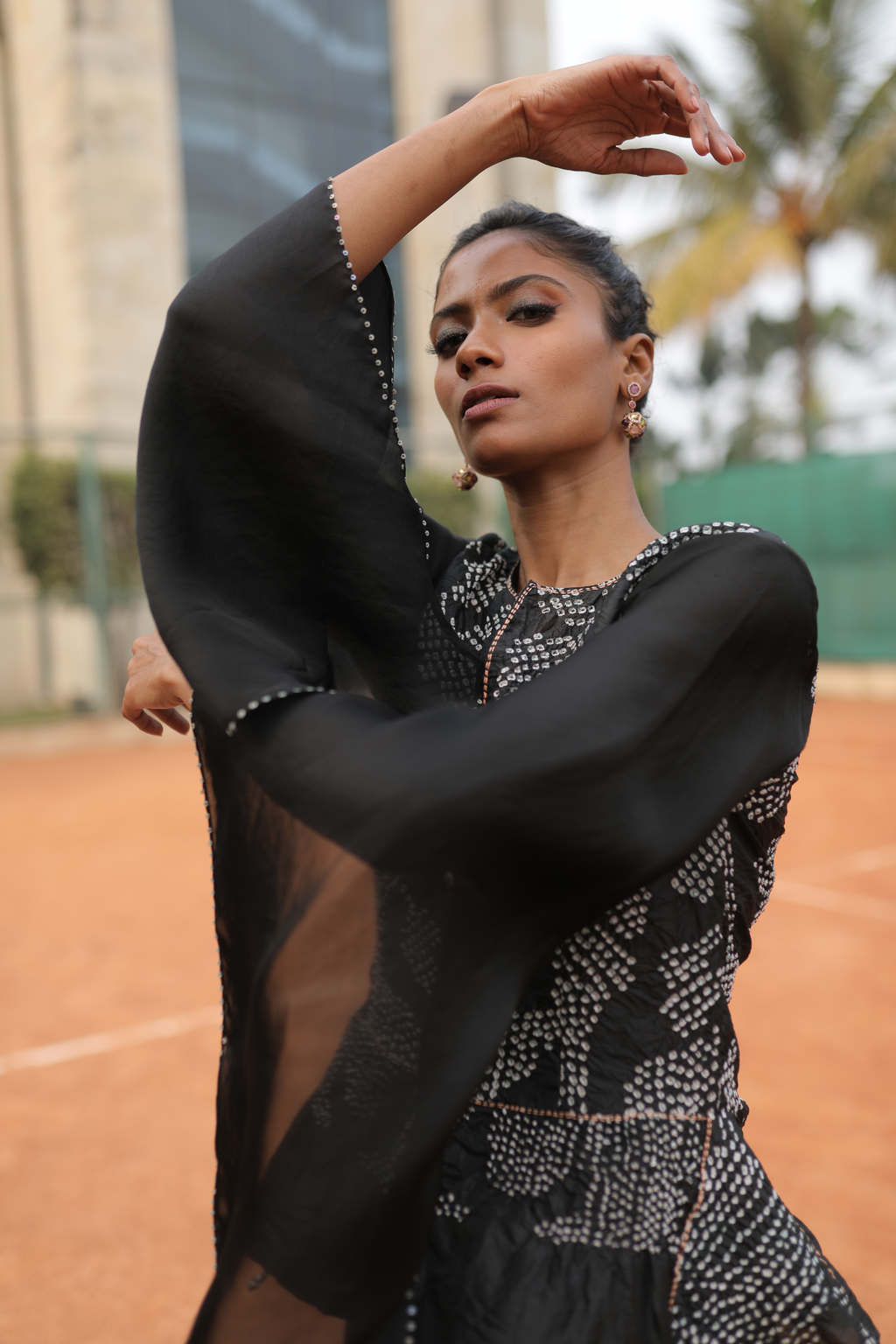 Black Bandhej Top
