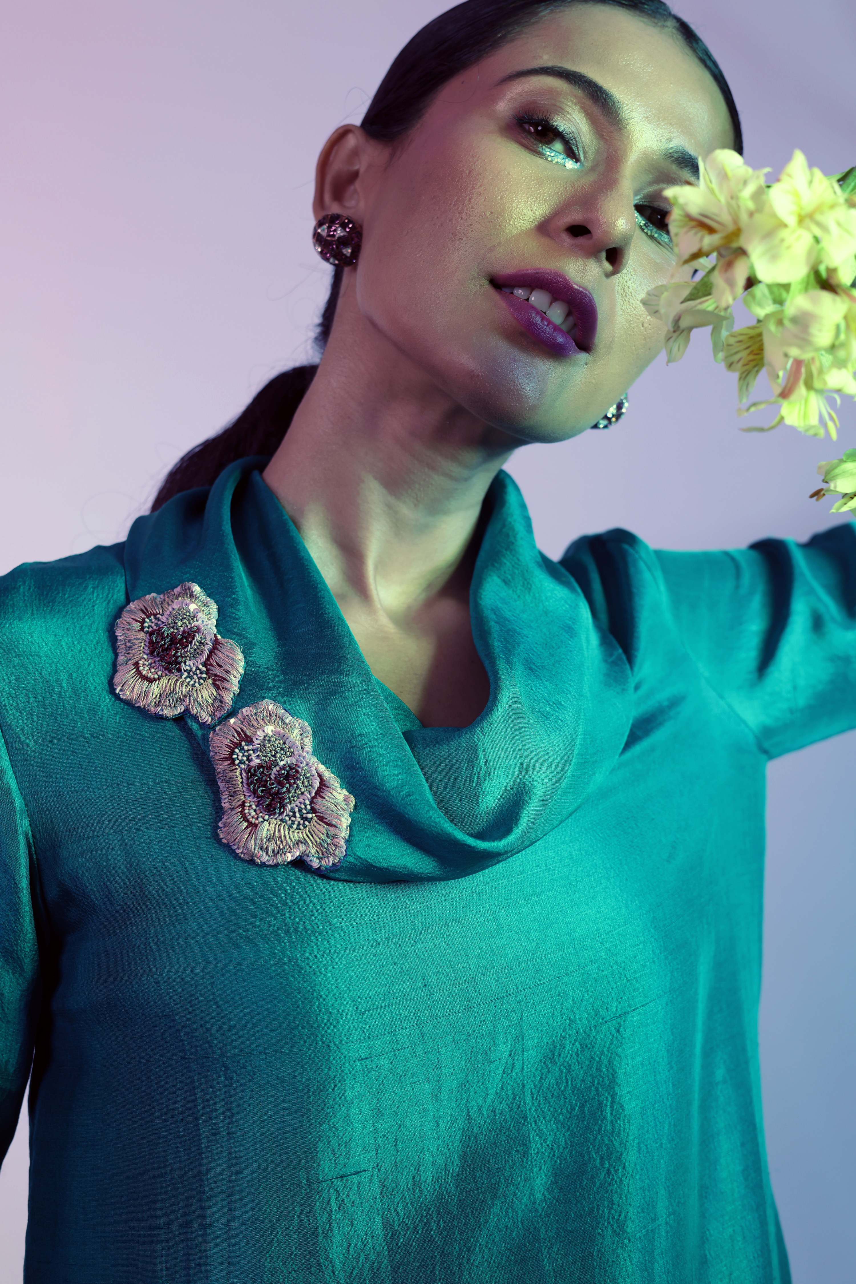 Blue Silk Top