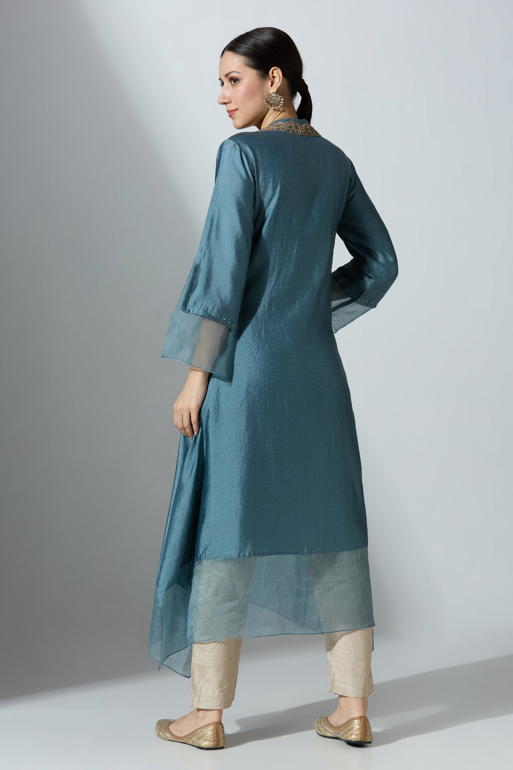 Grey Silk Kurta With Pant