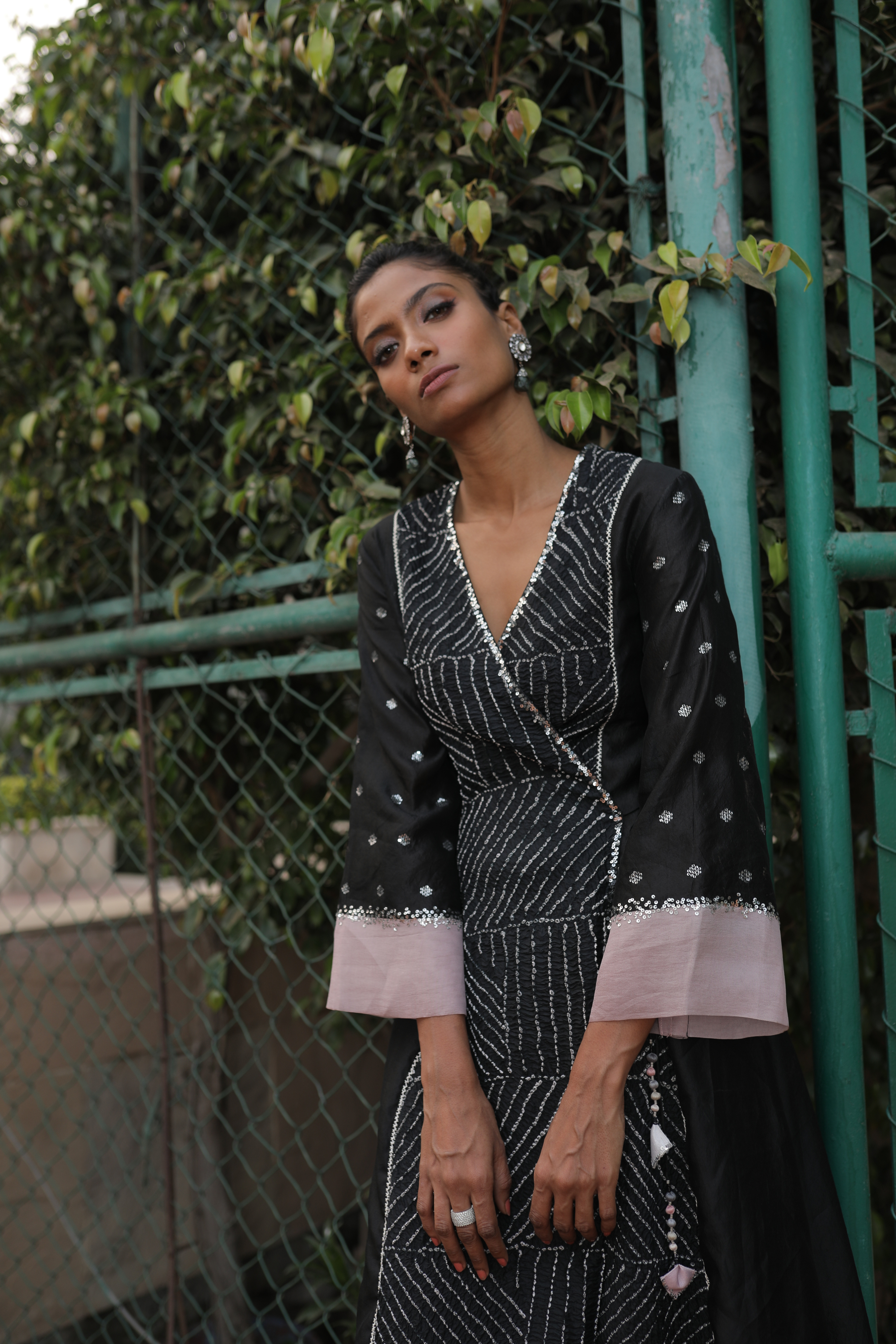 Black Silk Kurta