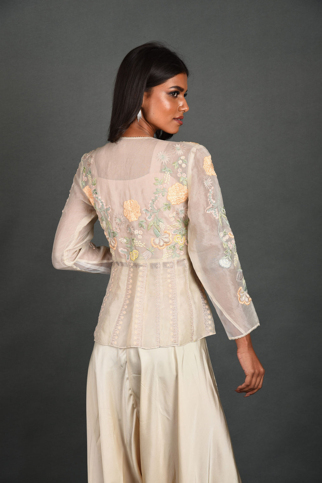 Star White Organza Jacket