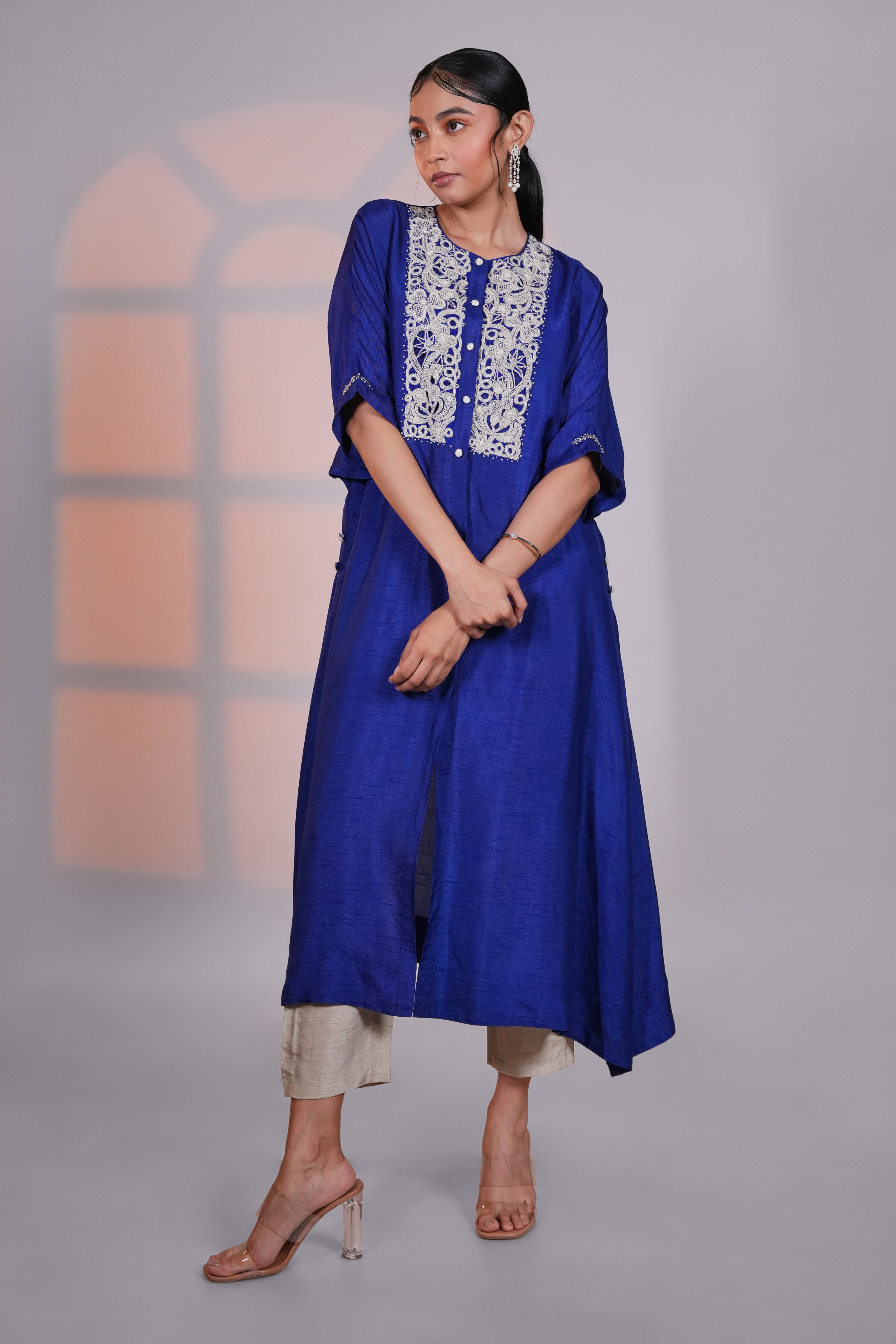 Blue Silk Kurta