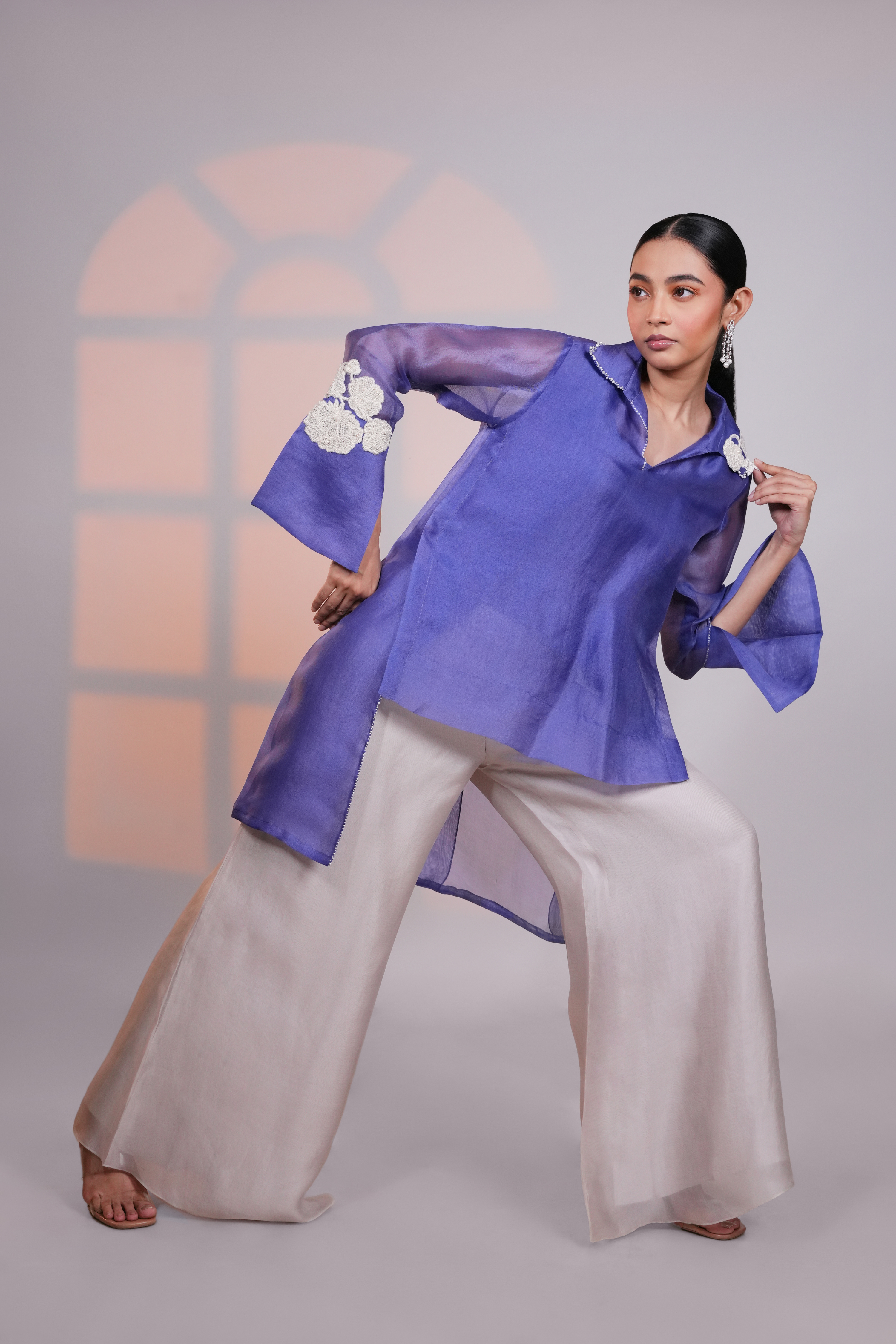 Purple Organza Shirt