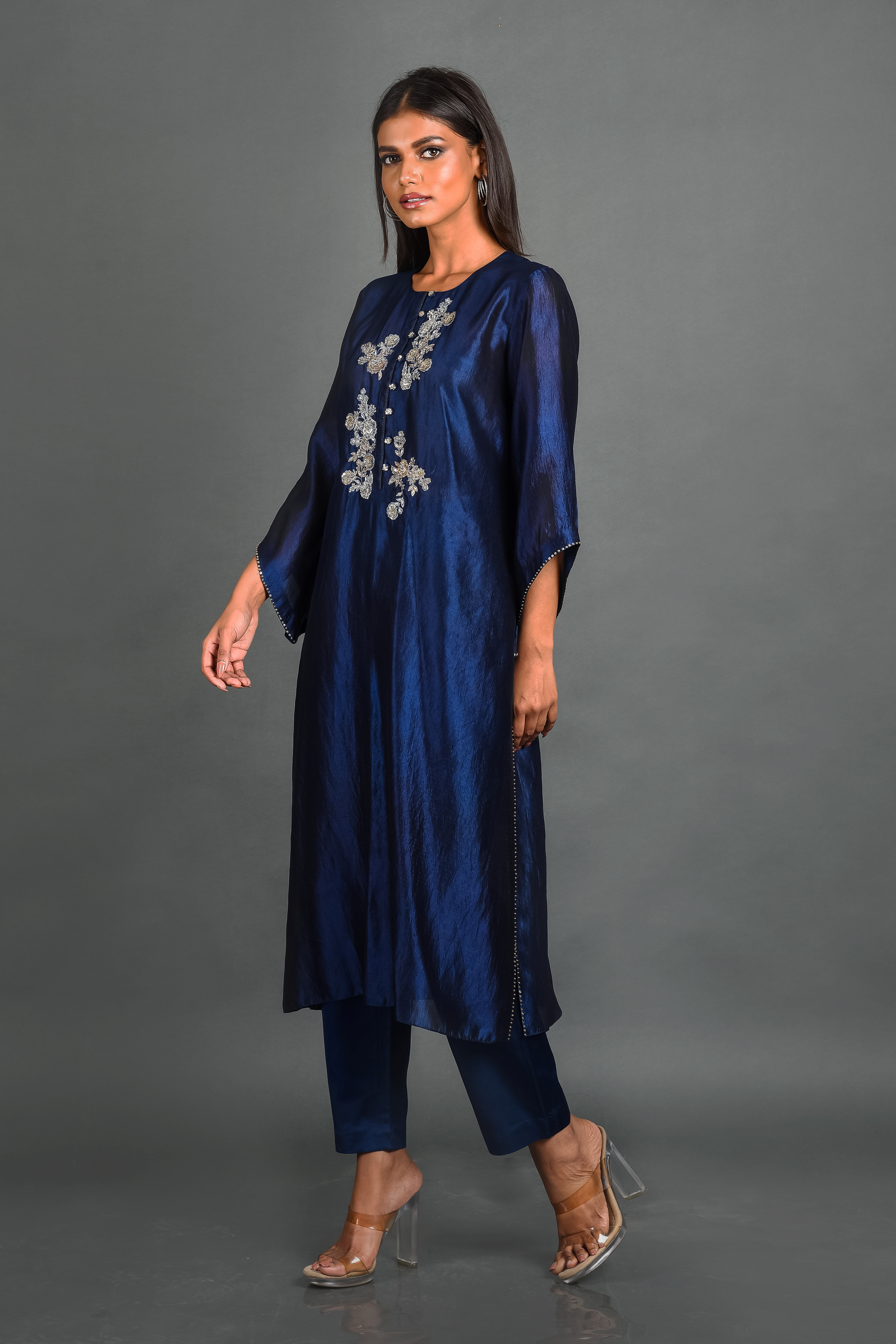Blue Silk Kurta With Pant